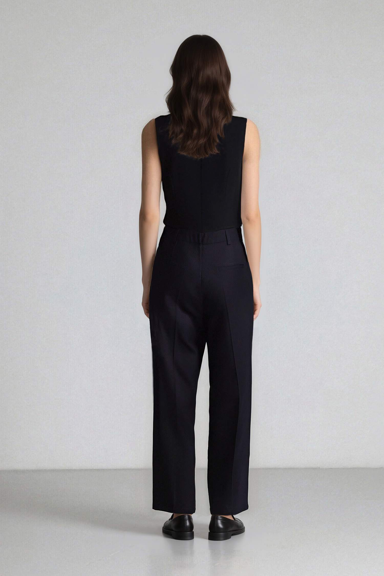 Pocketed High Waist Wide Leg Trousers