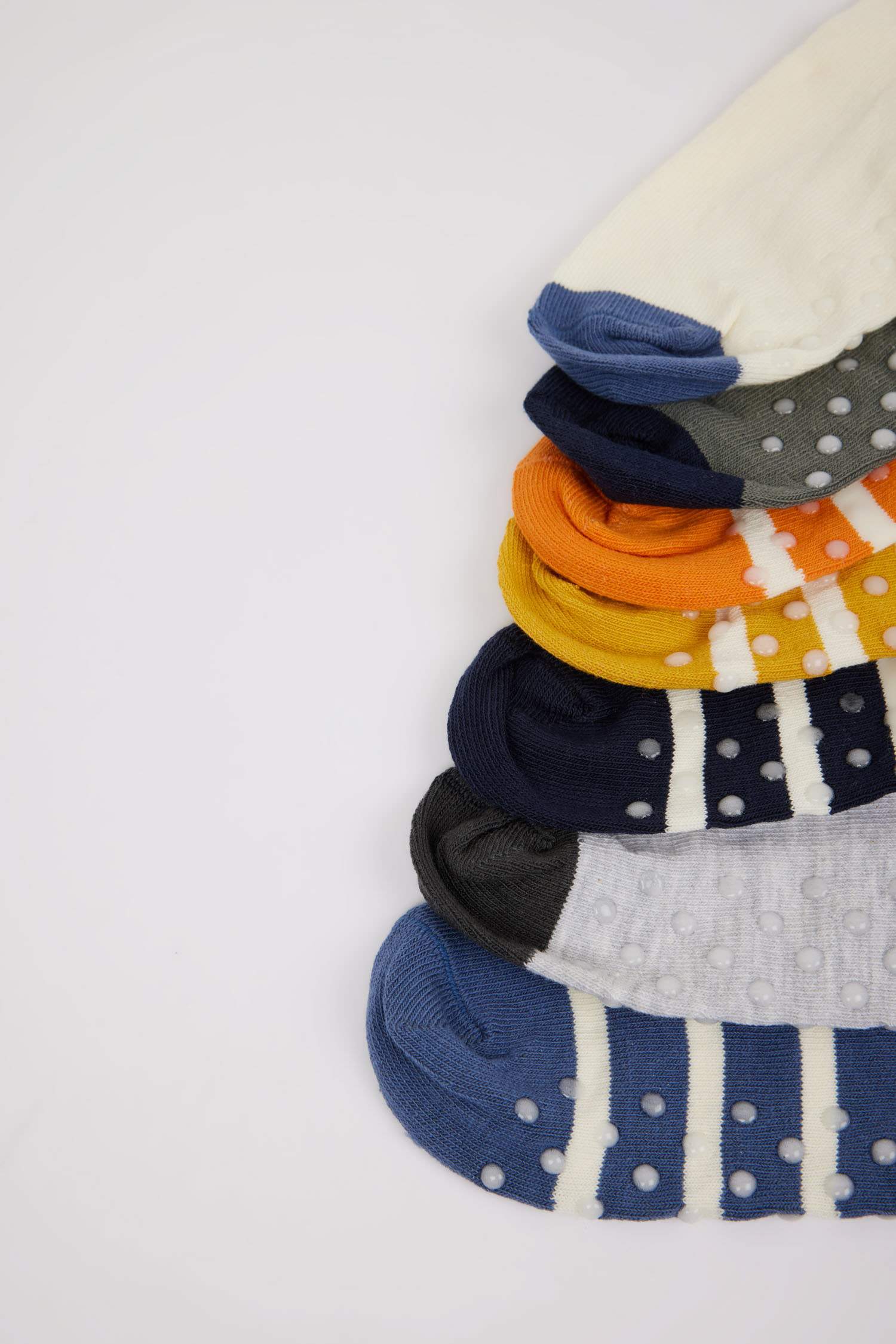 Lot de 7 Chaussettes longues en coton semelles antidérapantes pour bébé garçon