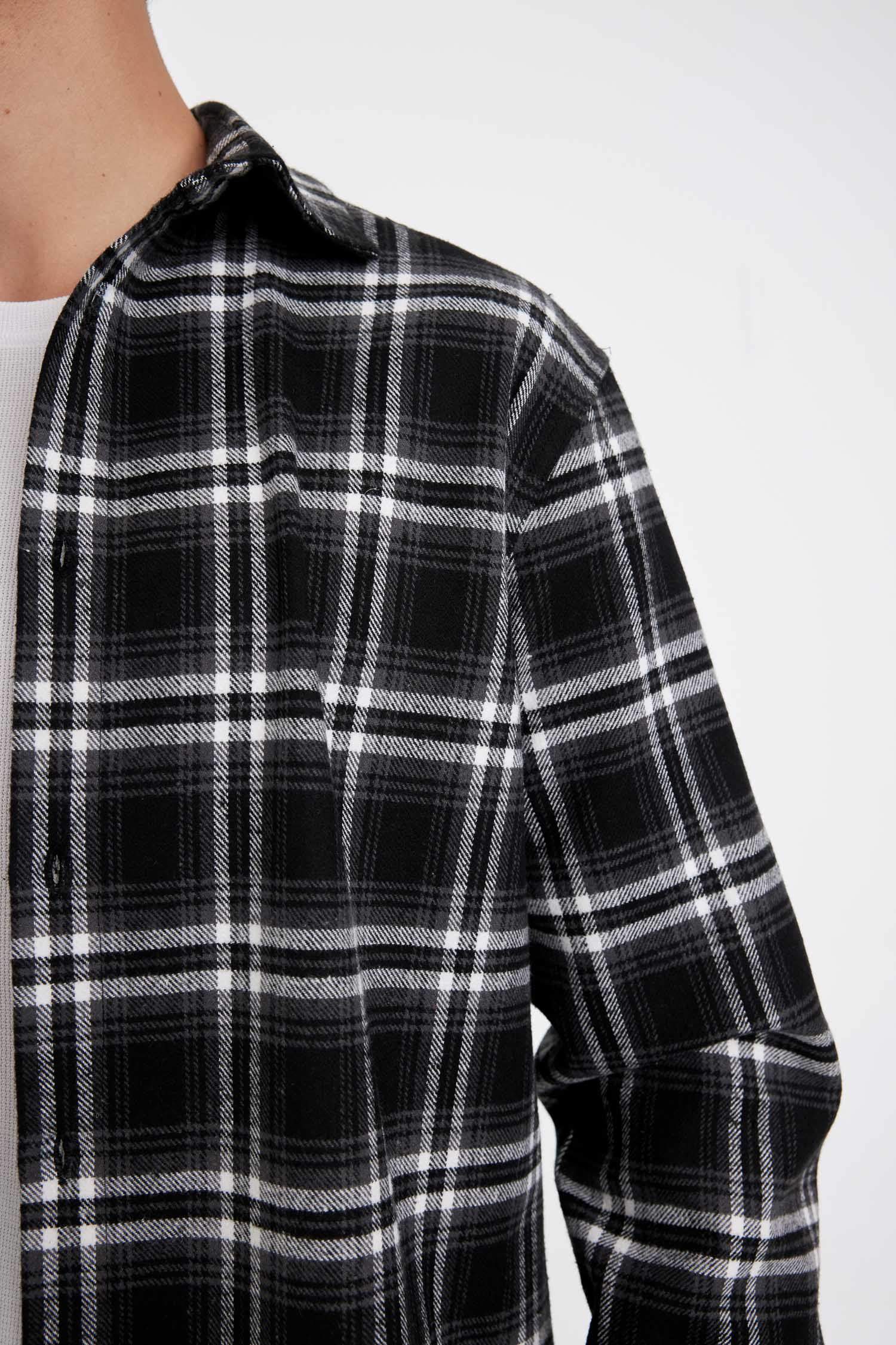 Chemise à carreaux à manches longues Coupe régulière