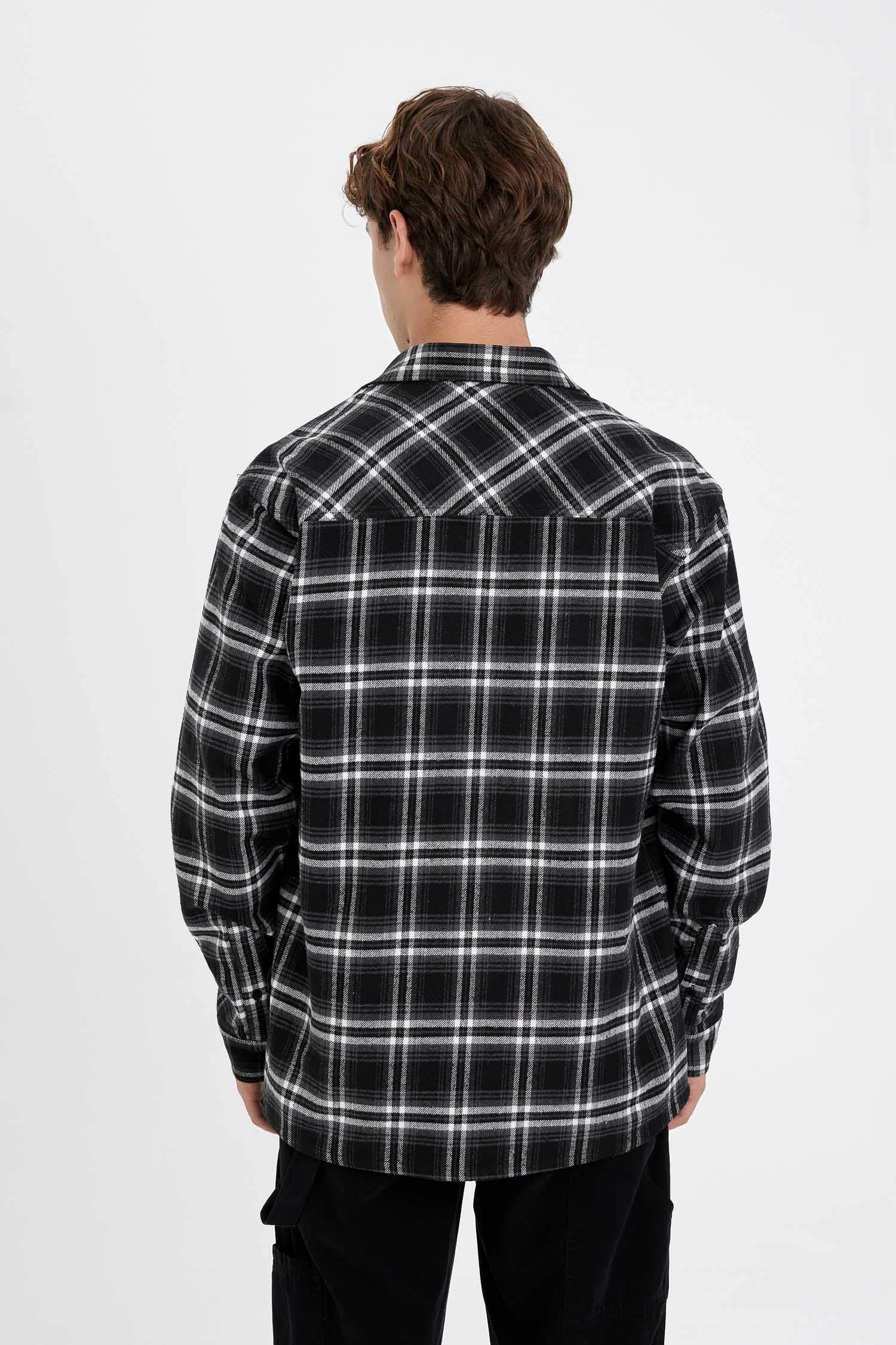 Chemise à carreaux à manches longues Coupe régulière