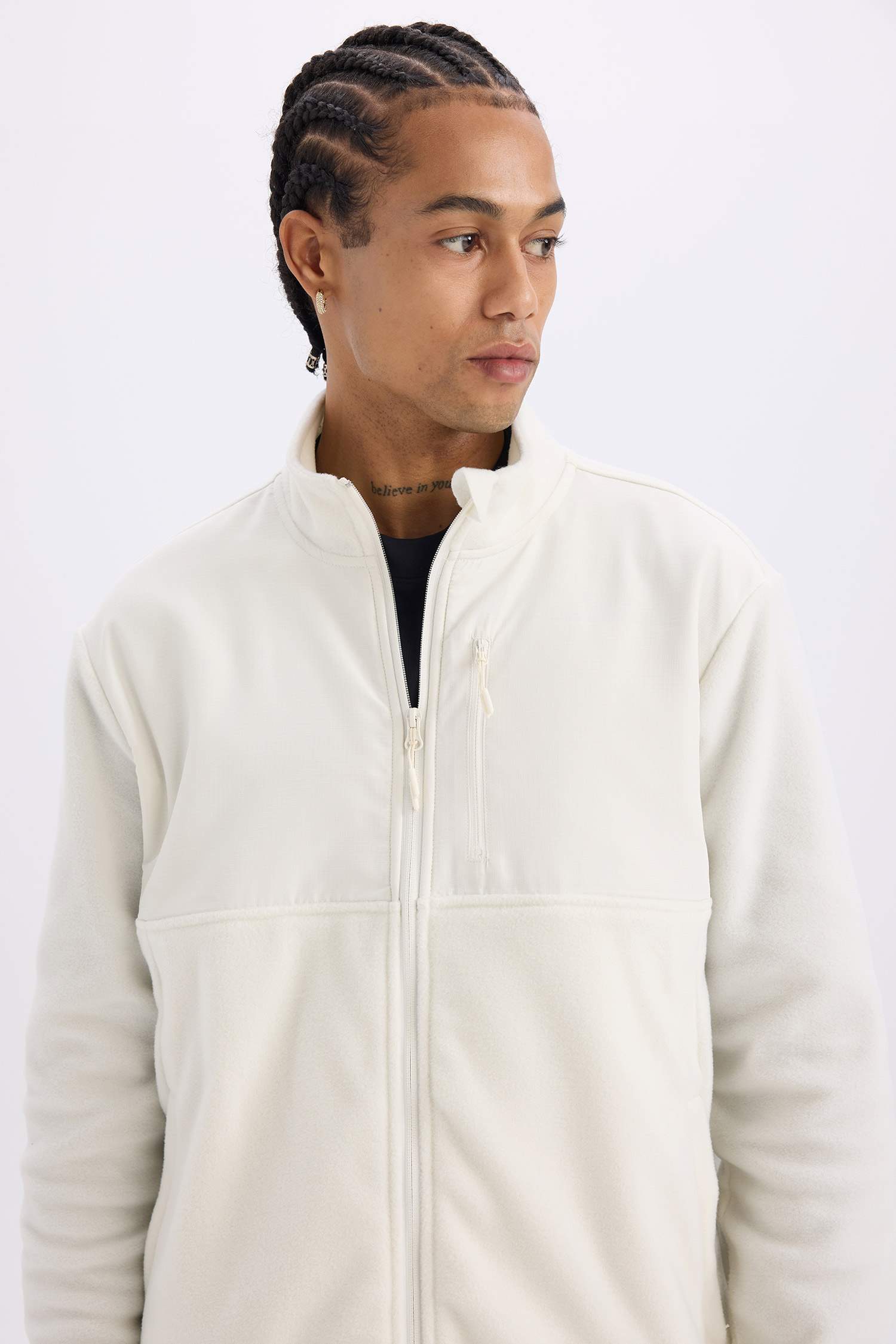 DeFactoFit Standart Fit Cepli Sporcu Polar Hırka