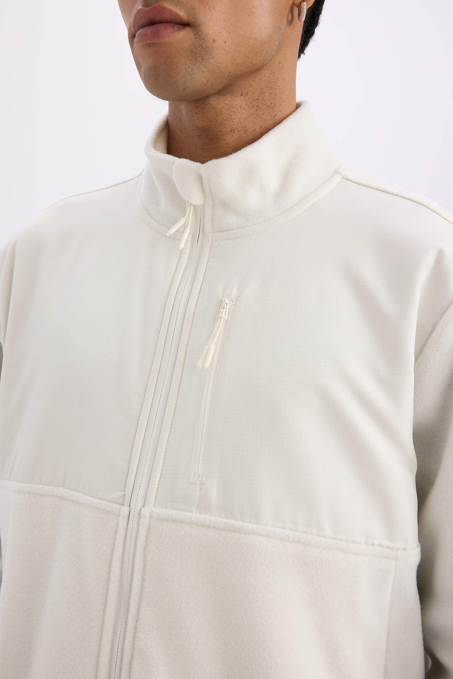 DeFactoFit Standart Fit Cepli Sporcu Polar Hırka