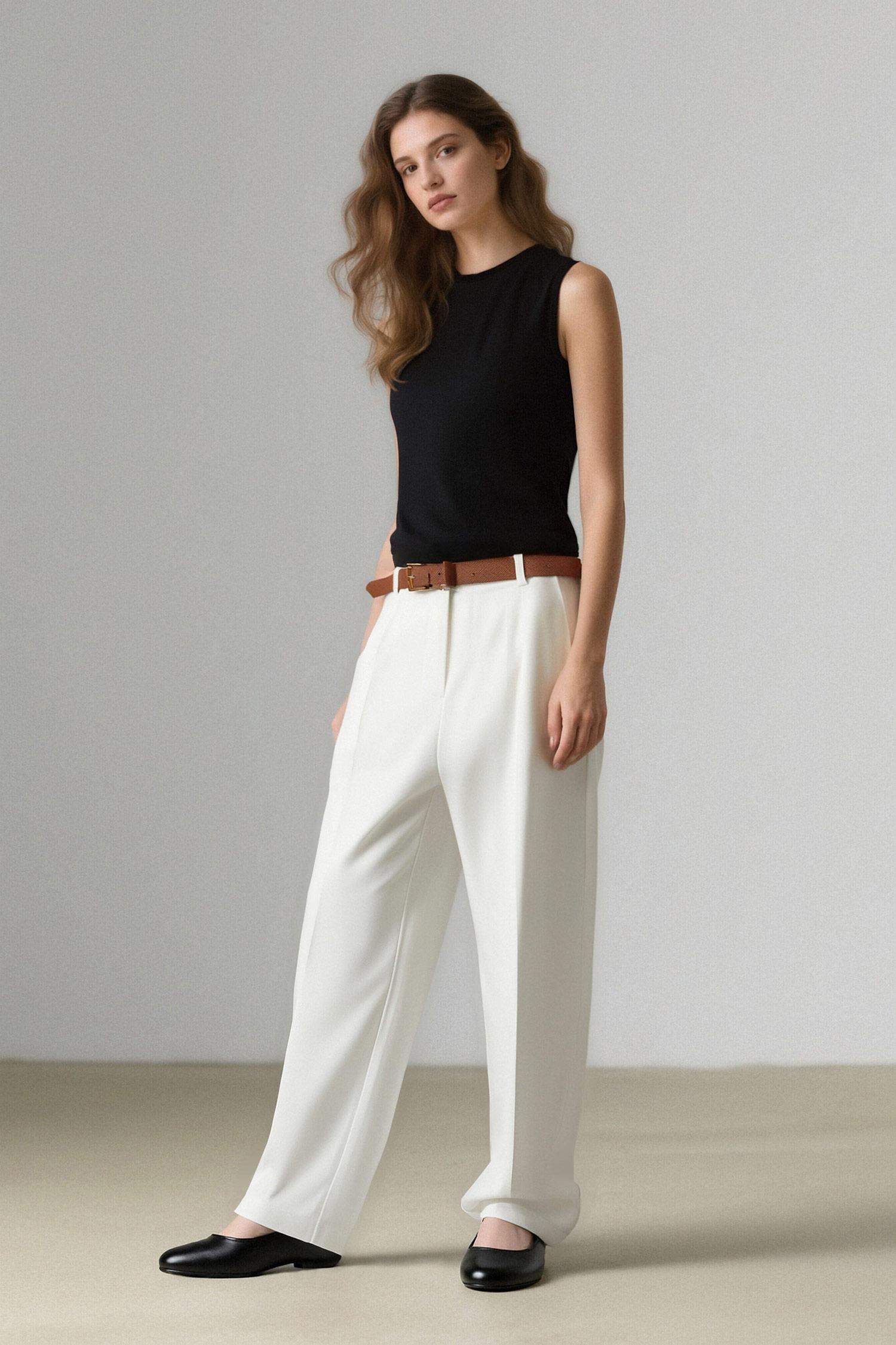 Carrot Fit Ankle Length Cotton Trousers