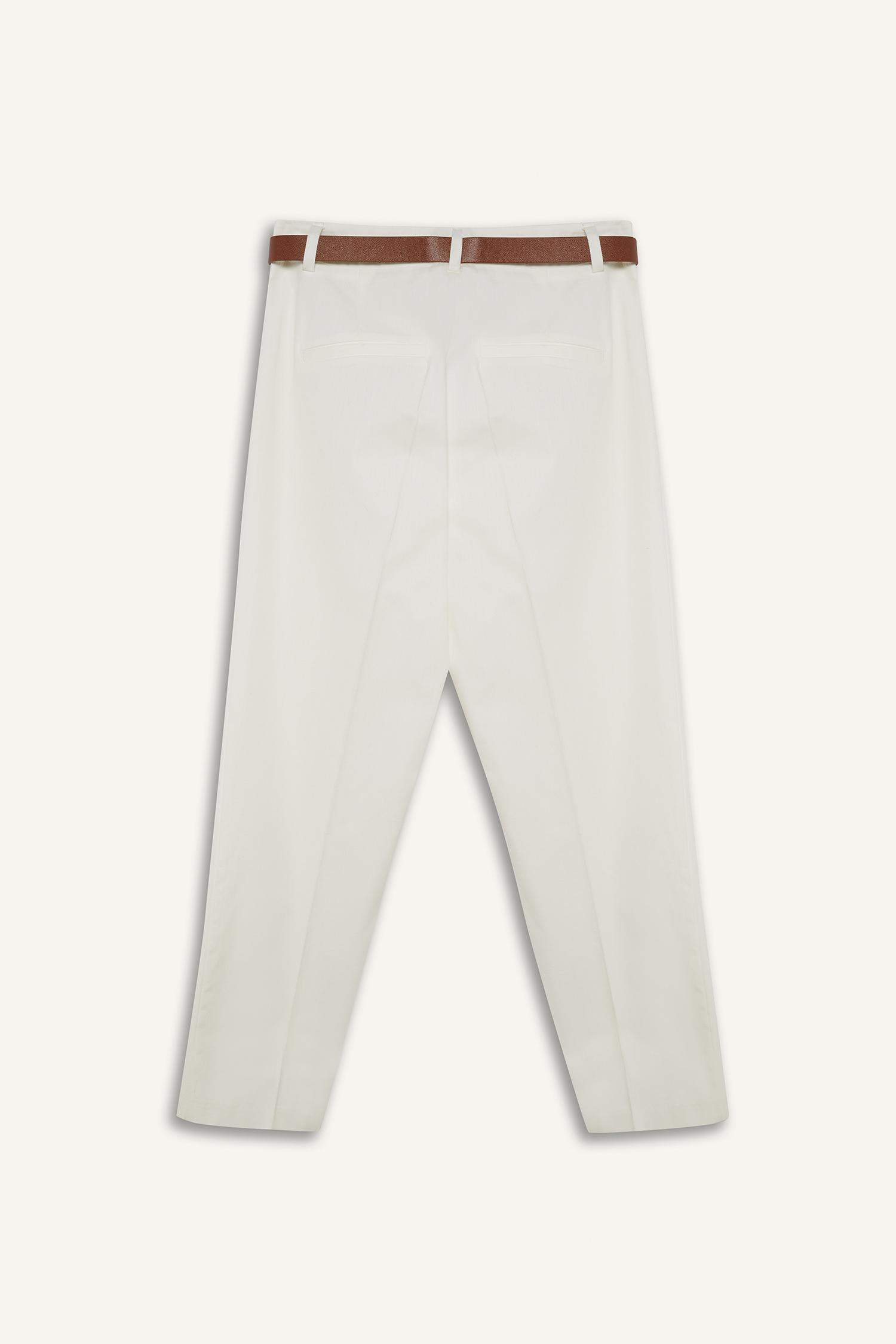 Carrot Fit Ankle Length Cotton Trousers