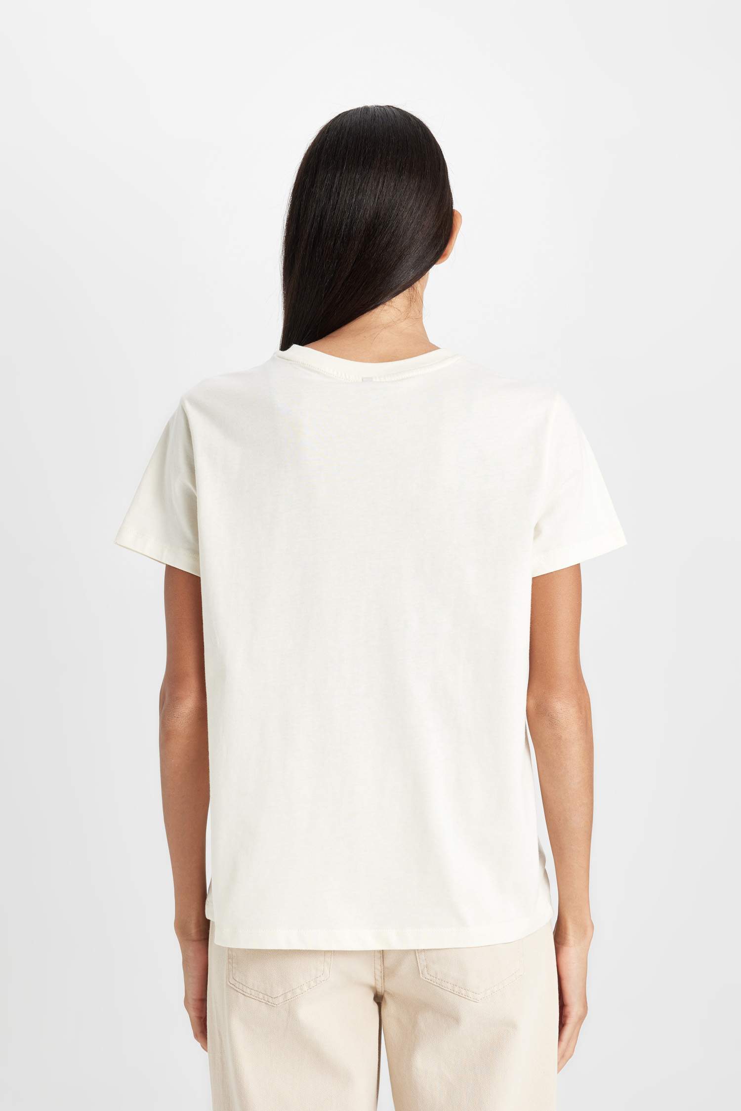 Regular Fit Crew Neck Printed Cotton Short Sleeve T-Shirt