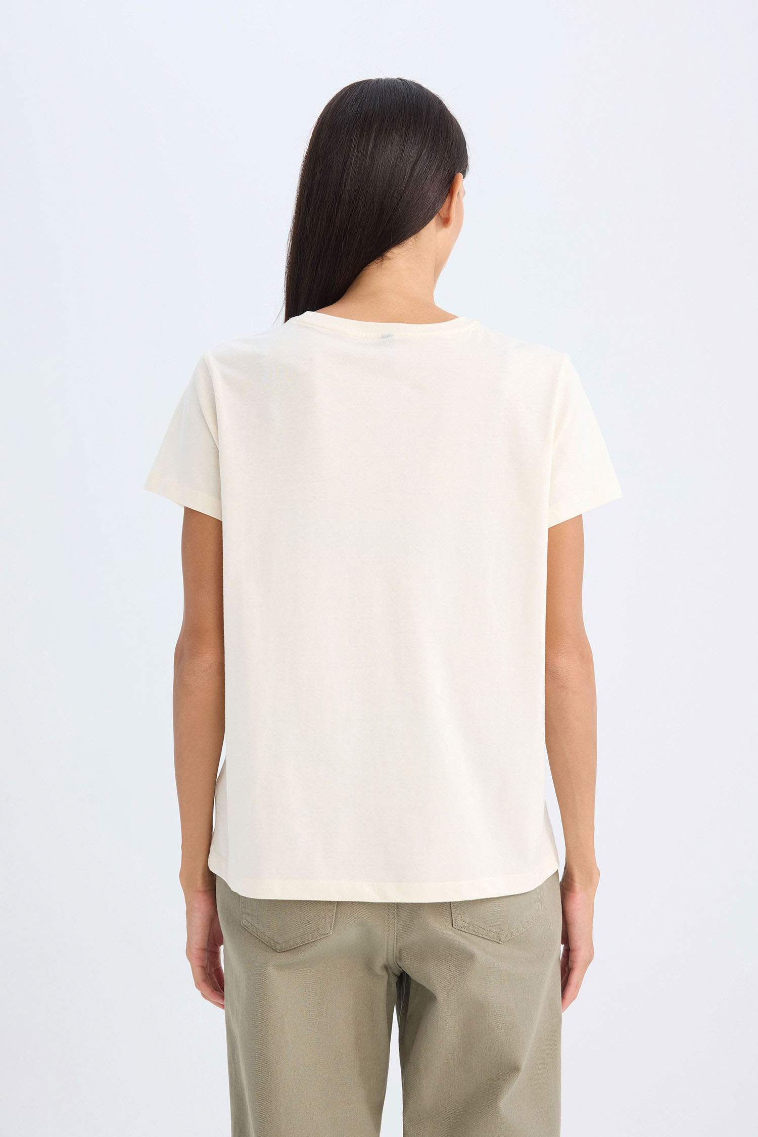 Regular Fit Crew Neck Floral Cotton T-Shirt