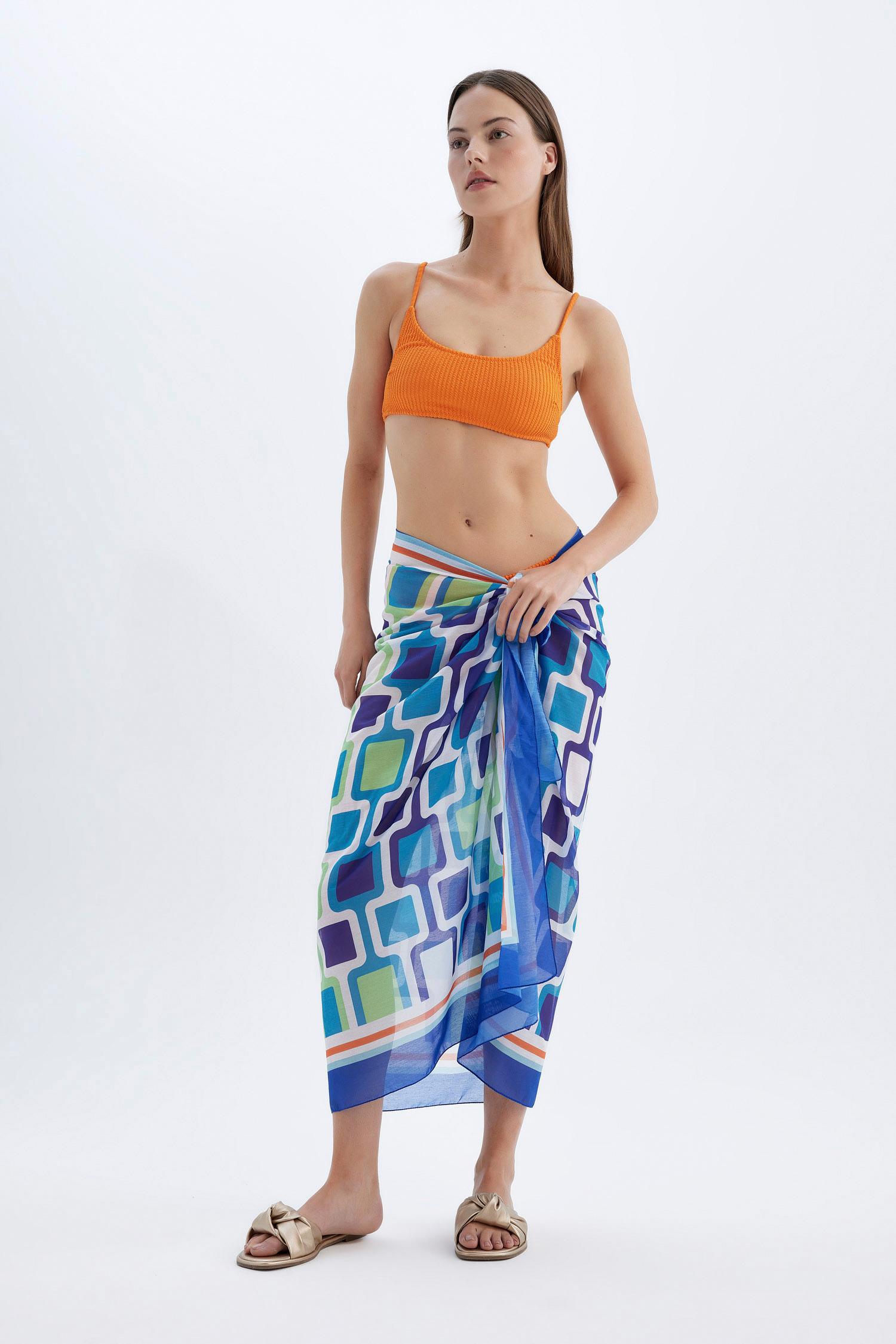 DeFacto Regular Fit Desenli Vual Pareo-Fall in Love