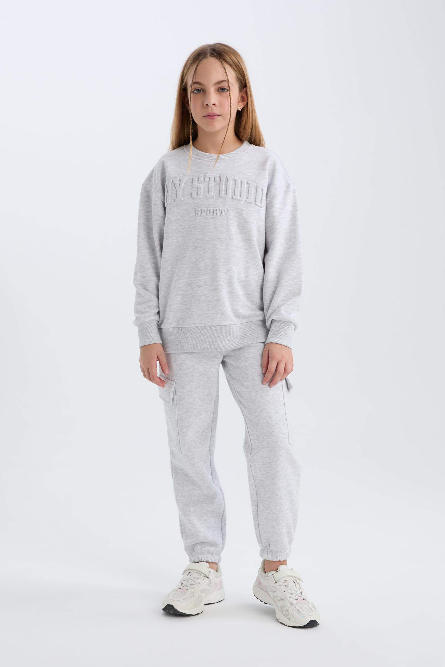 Girl Elastic Waist Leg Cargo Sweatpants