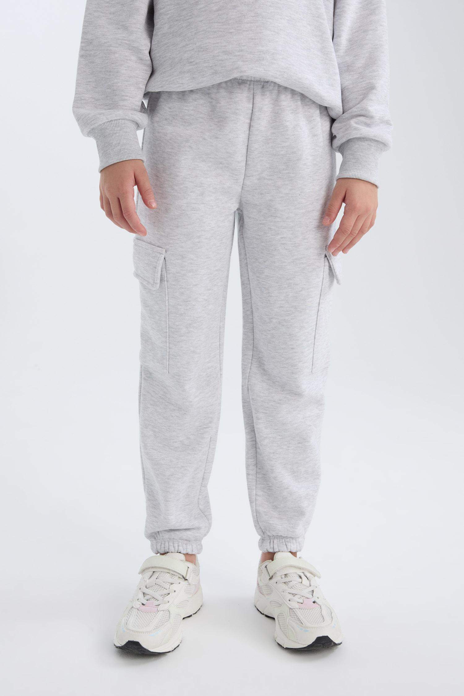 Girl Elastic Waist Leg Cargo Sweatpants