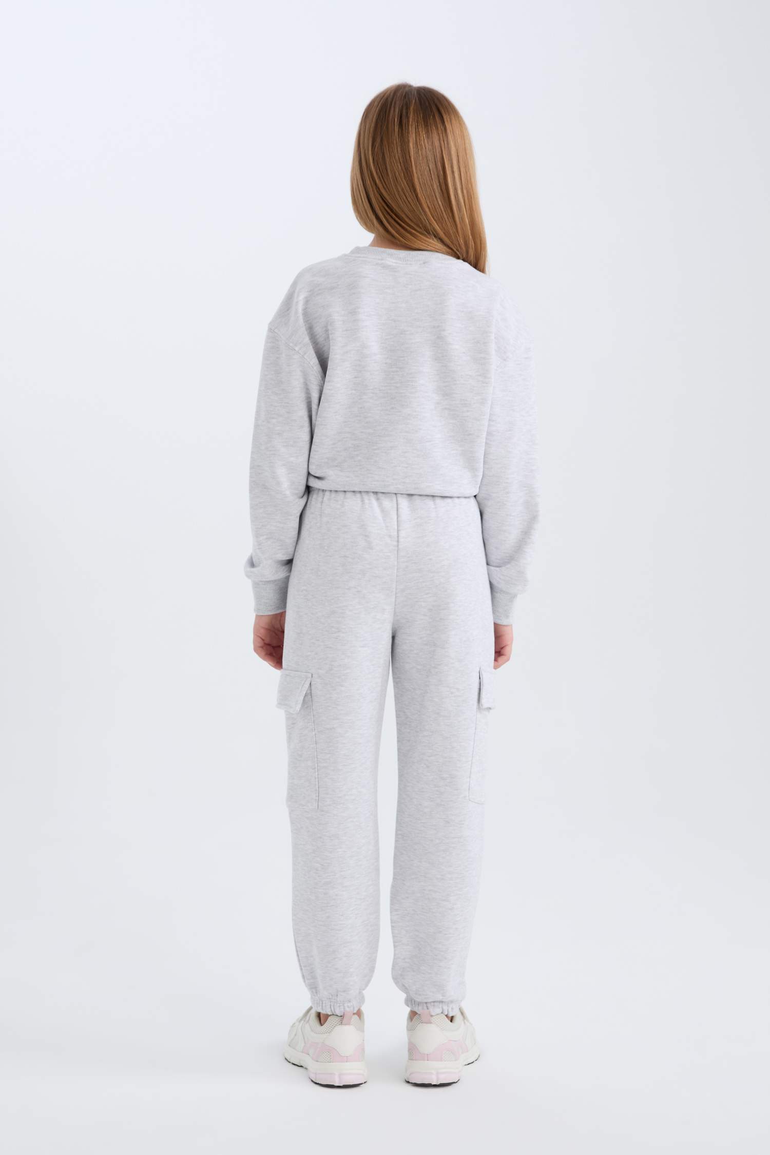 Girl Elastic Waist Leg Cargo Sweatpants