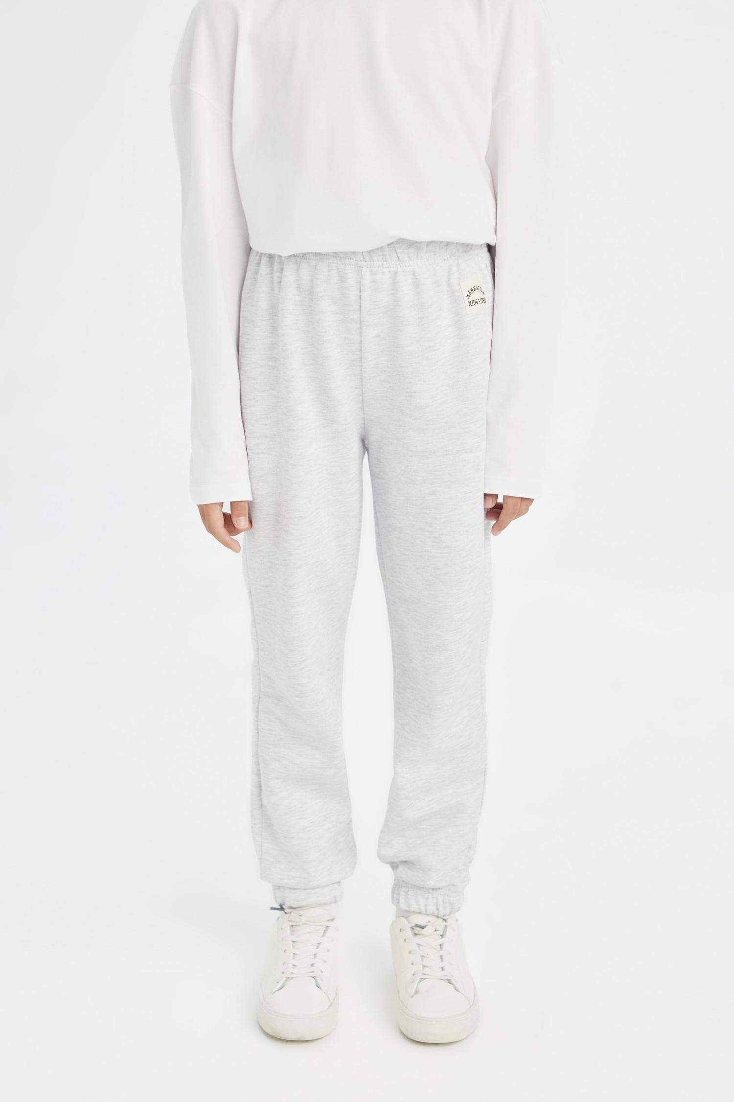 Girl Elastic Waist Leg Printed Jogger Sweatpants