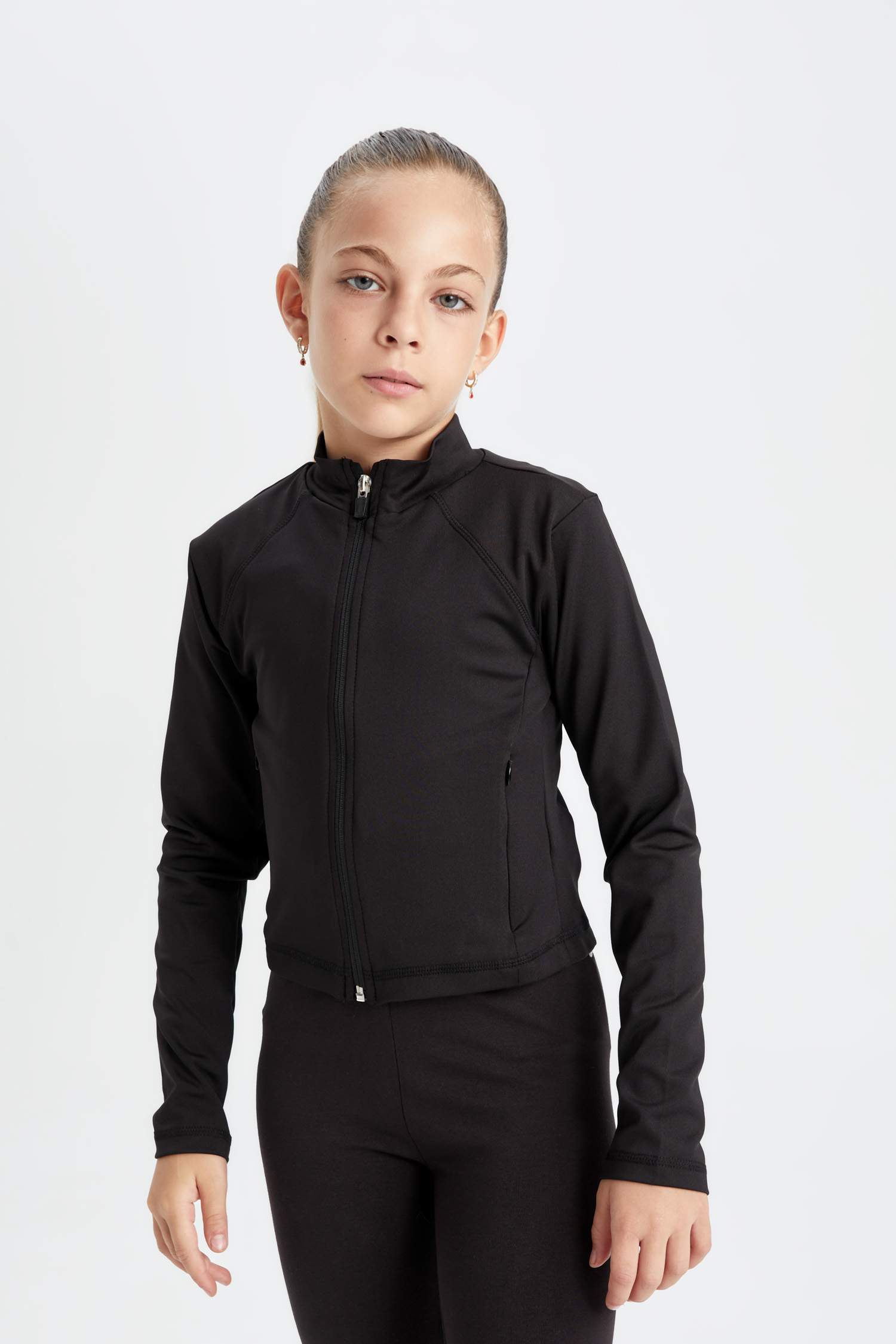 Slim Fit Zip-Up Turtle Neck Cardigan