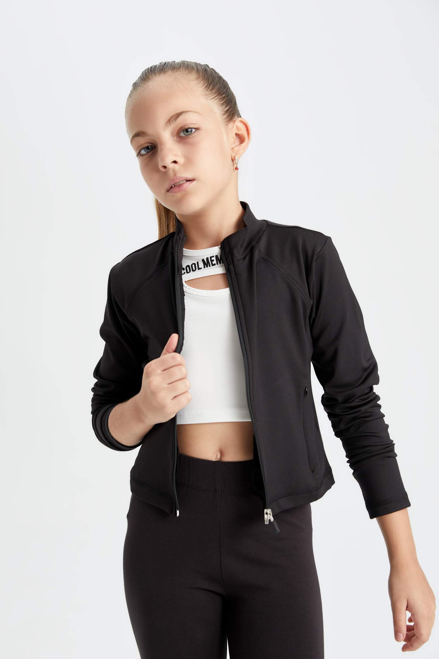 Slim Fit Zip-Up Turtle Neck Cardigan