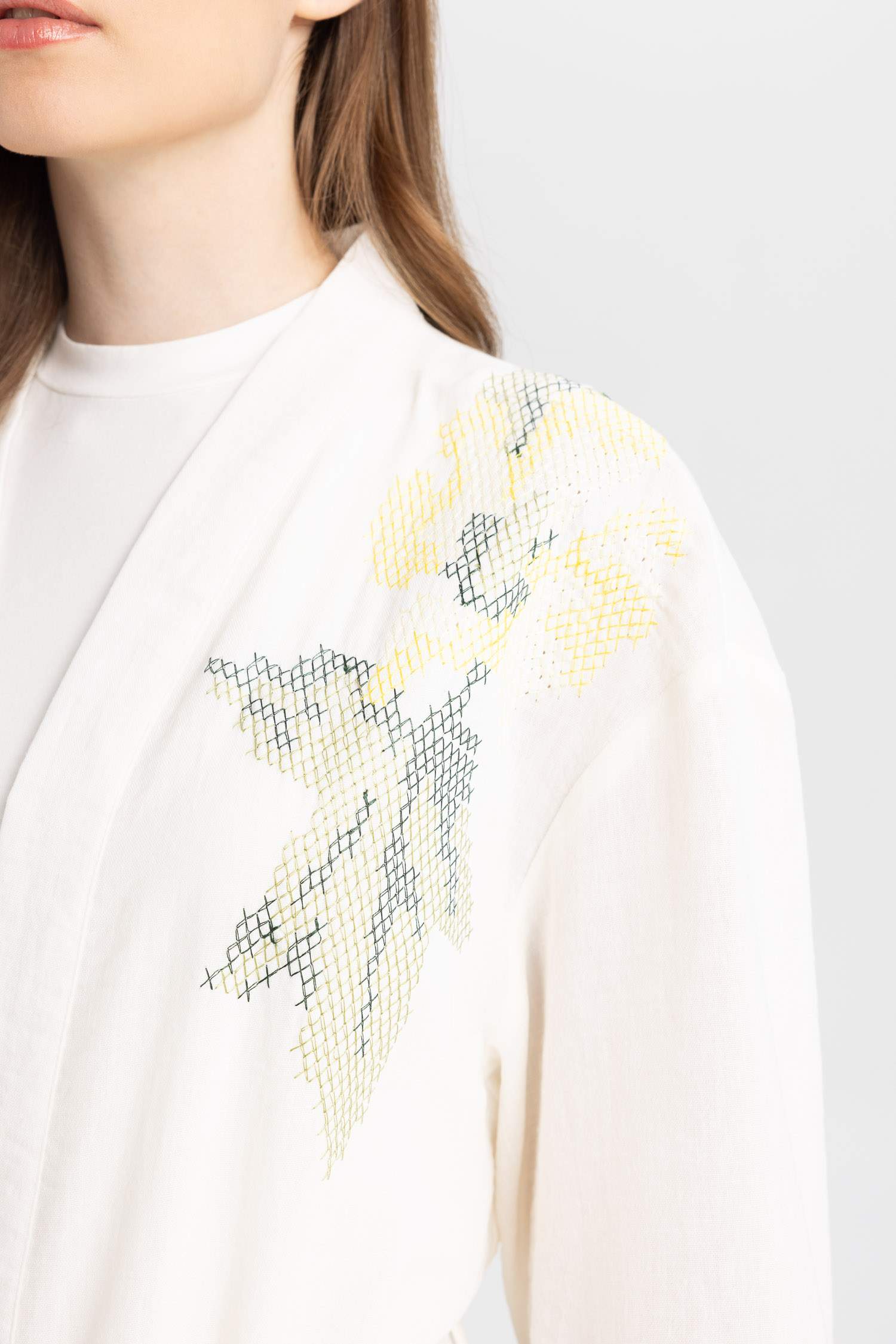 Relax Fit Crazy Collar Linen Blend Kimono