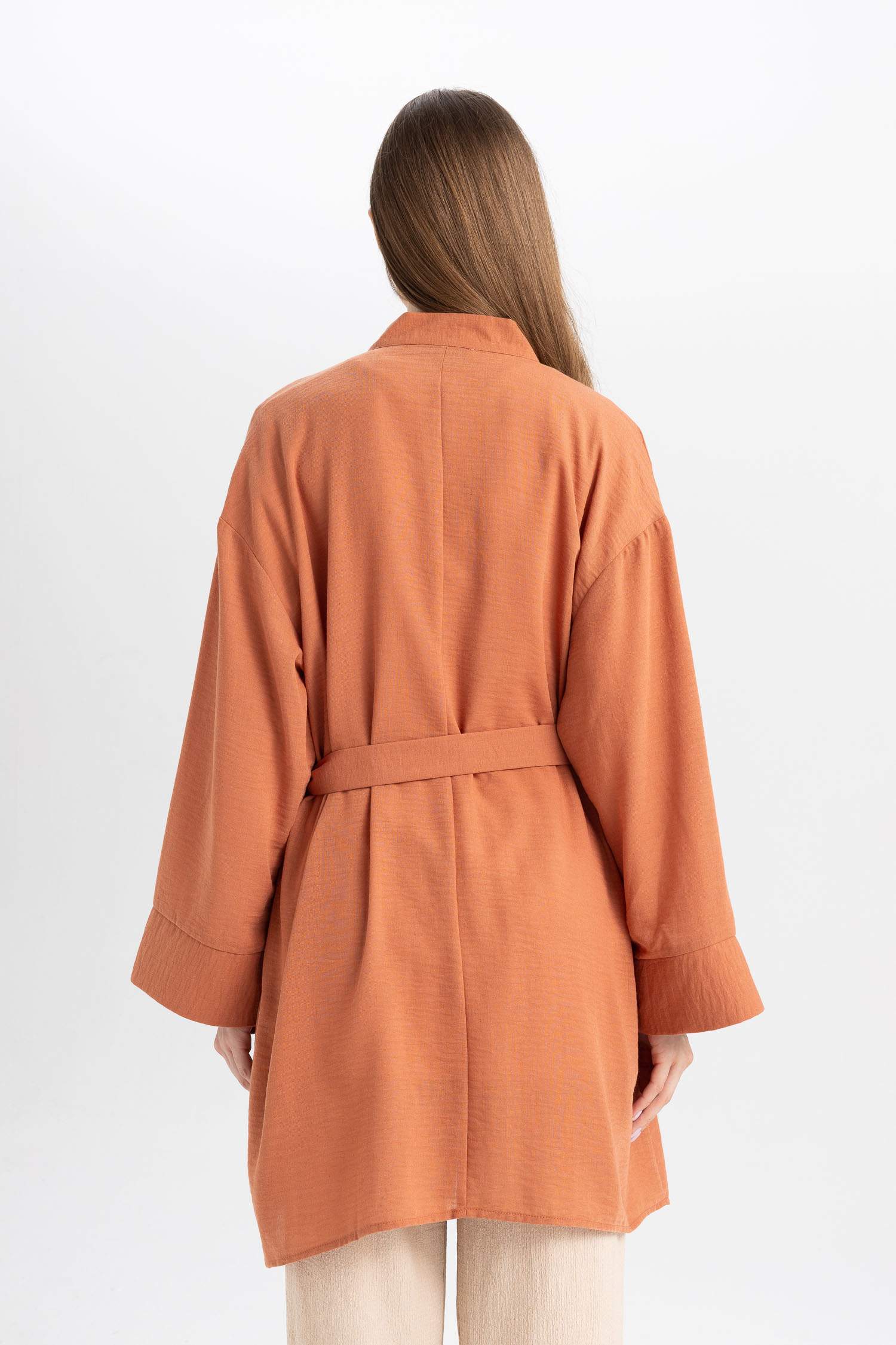 Relax Fit Crazy Collar Linen Blend Kimono