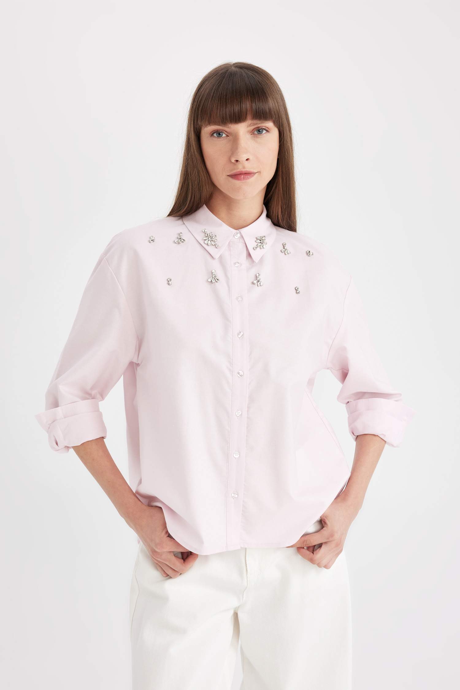 Рубашка оверсайз с длинным рукавом