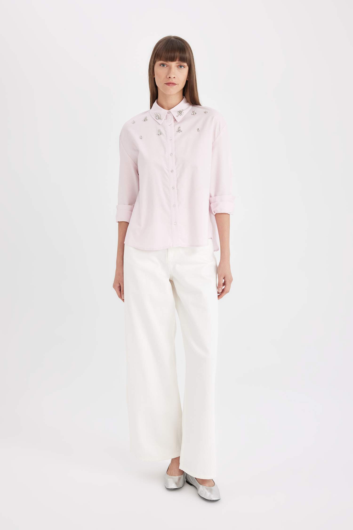 Рубашка оверсайз с длинным рукавом