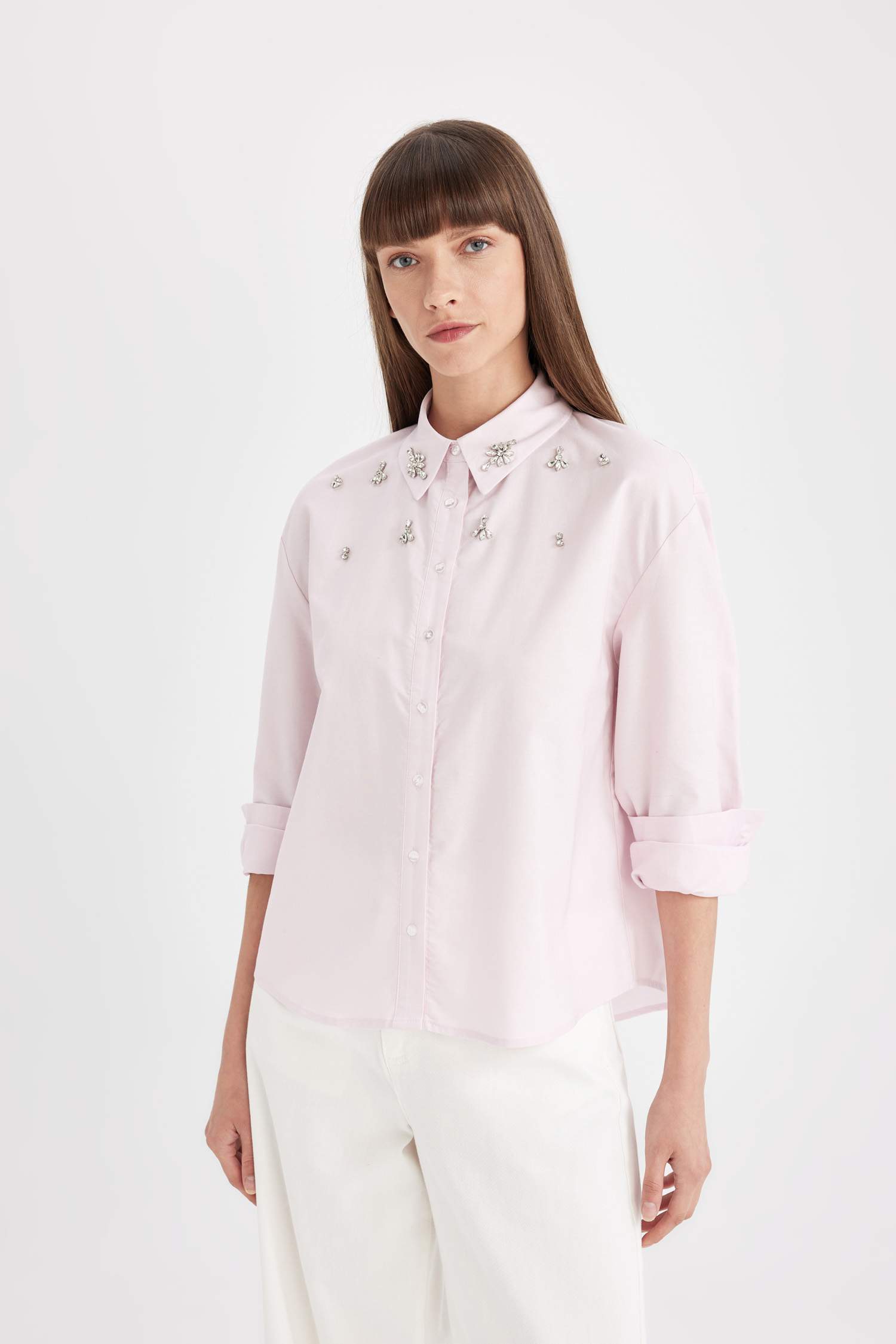 Рубашка оверсайз с длинным рукавом