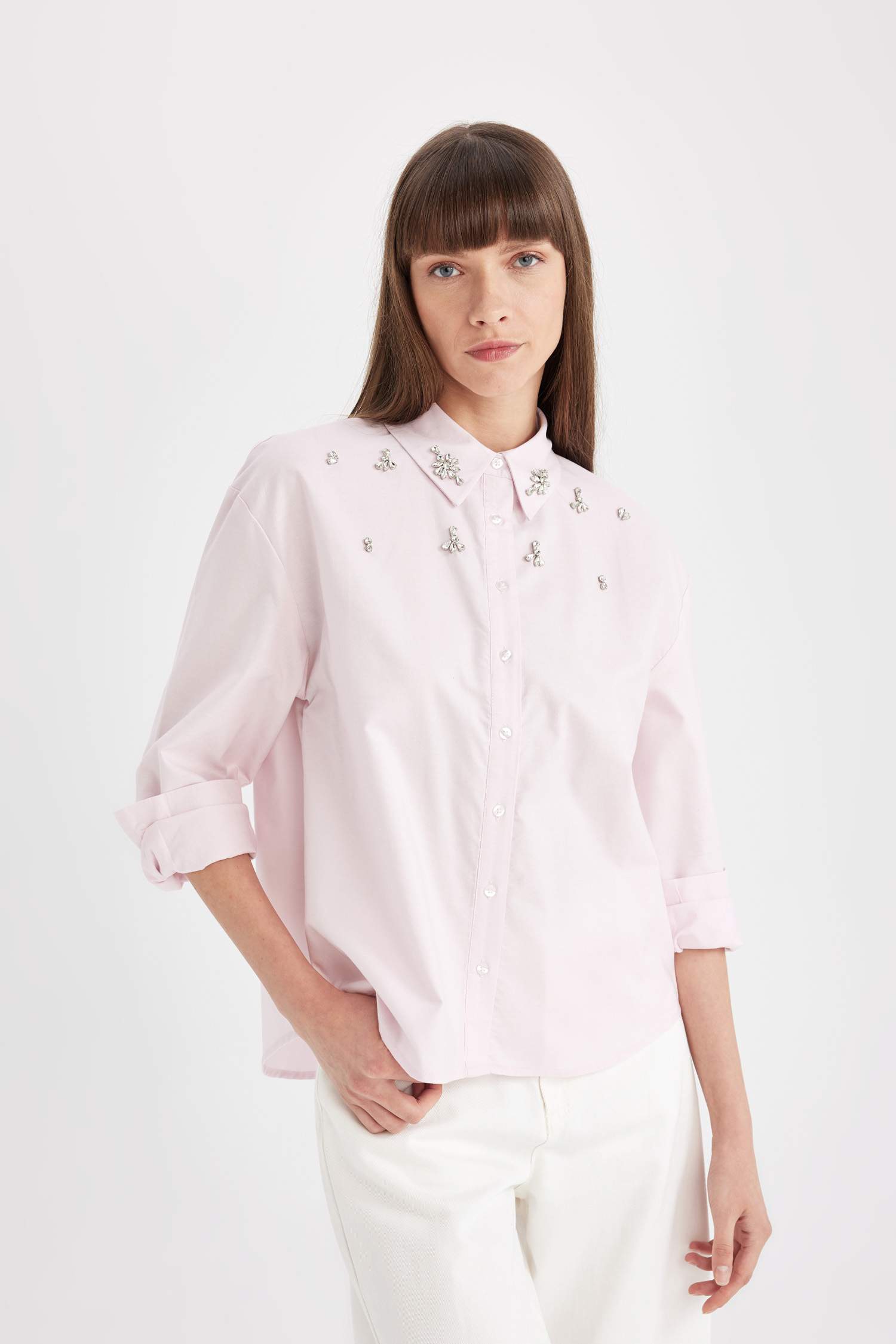 Рубашка оверсайз с длинным рукавом