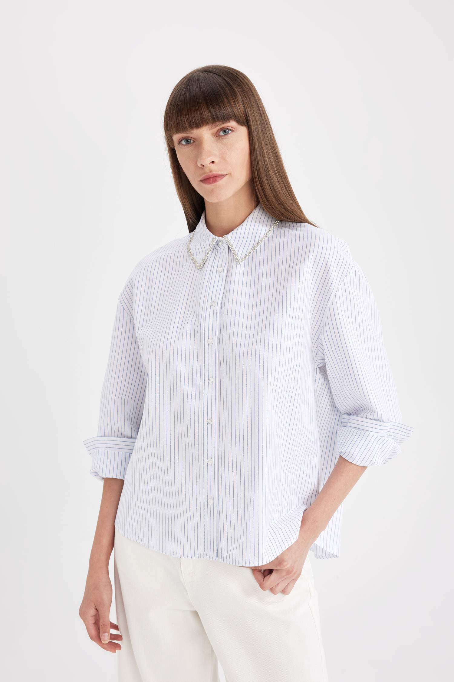 үлкен пішім Ұзын жеңді көйлек