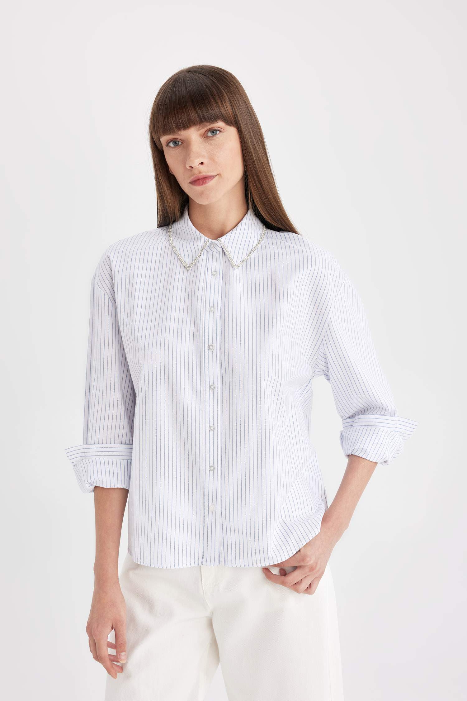 үлкен пішім Ұзын жеңді көйлек