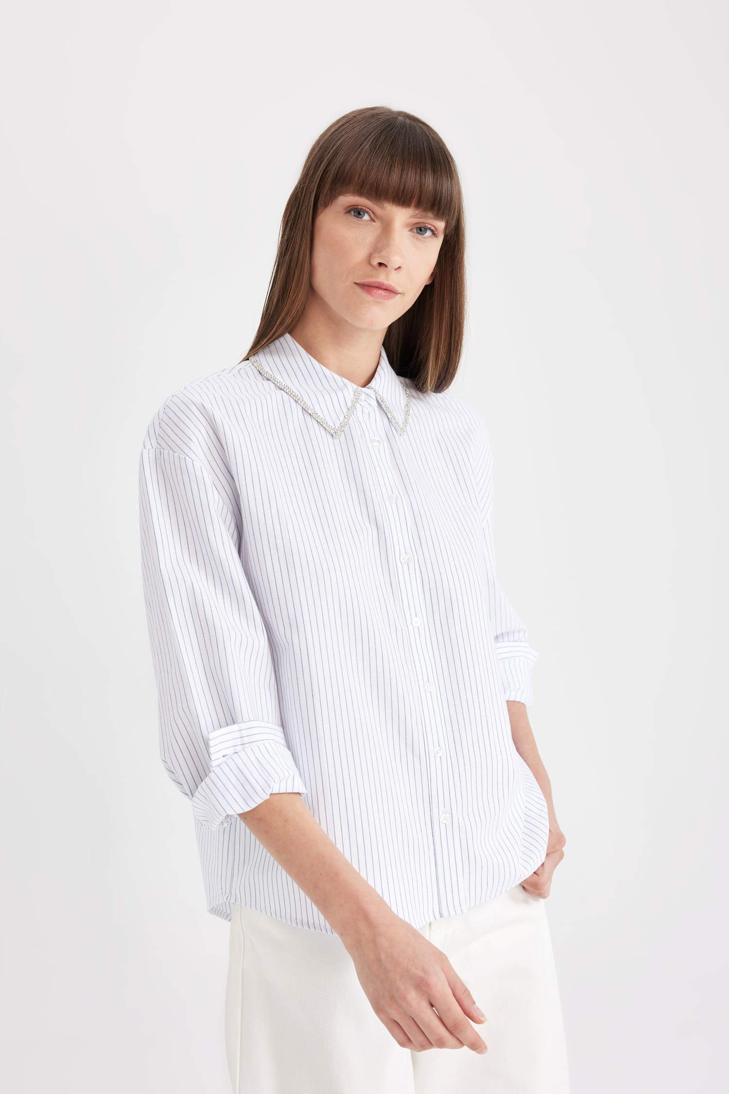 үлкен пішім Ұзын жеңді көйлек