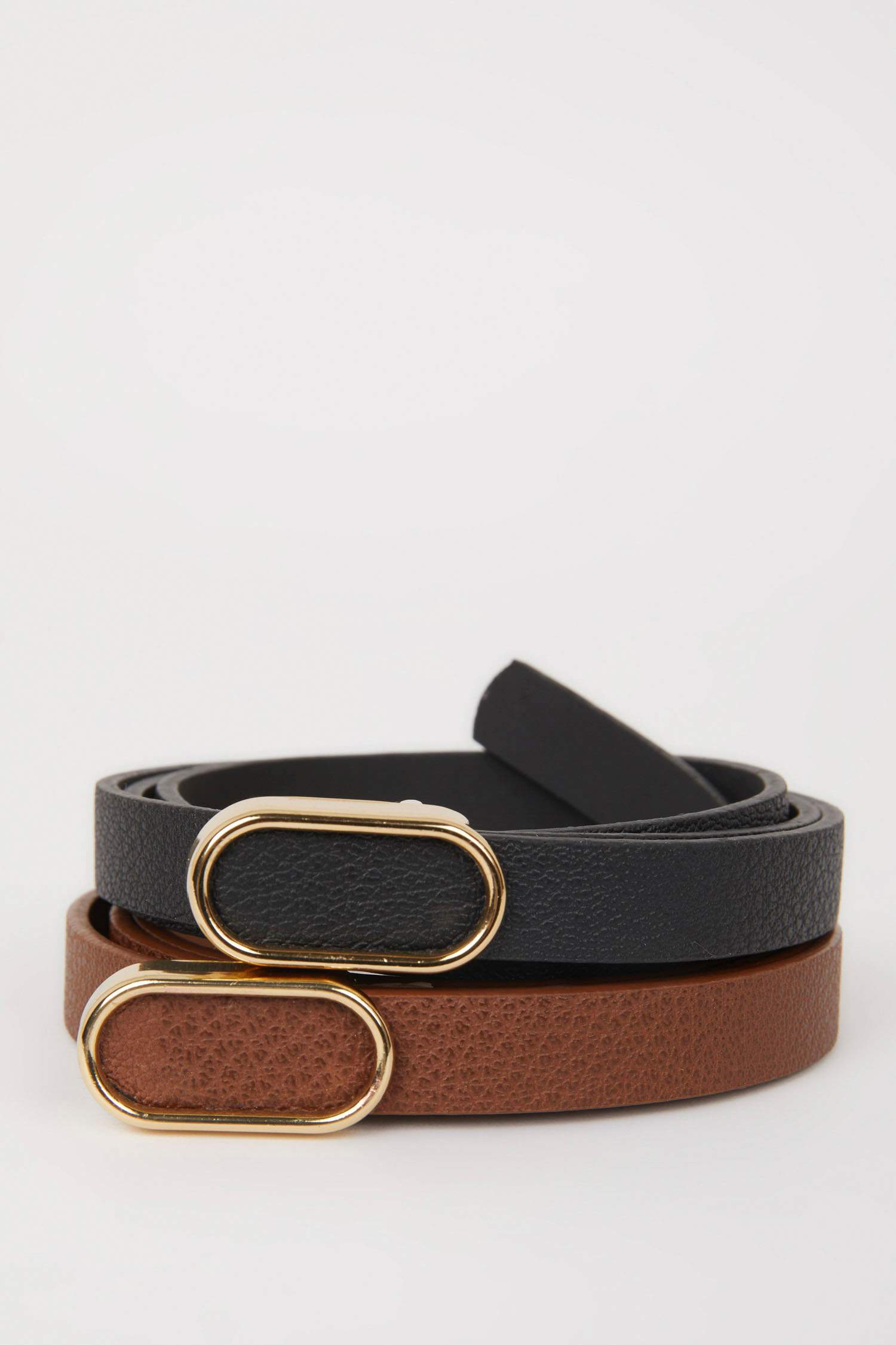 Kadın 2'li Suni Deri Elbise Kemeri