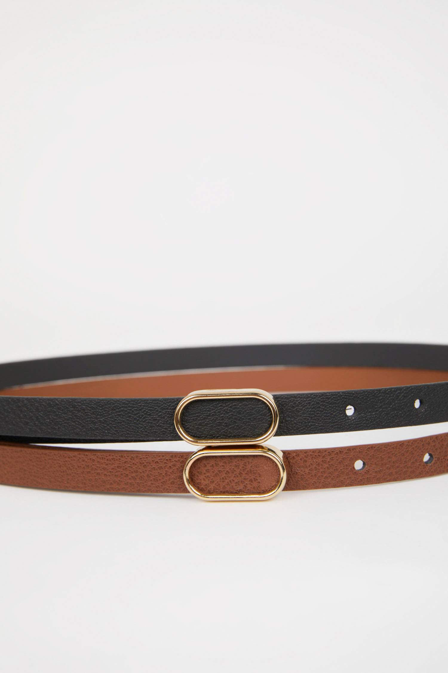 Kadın 2'li Suni Deri Elbise Kemeri