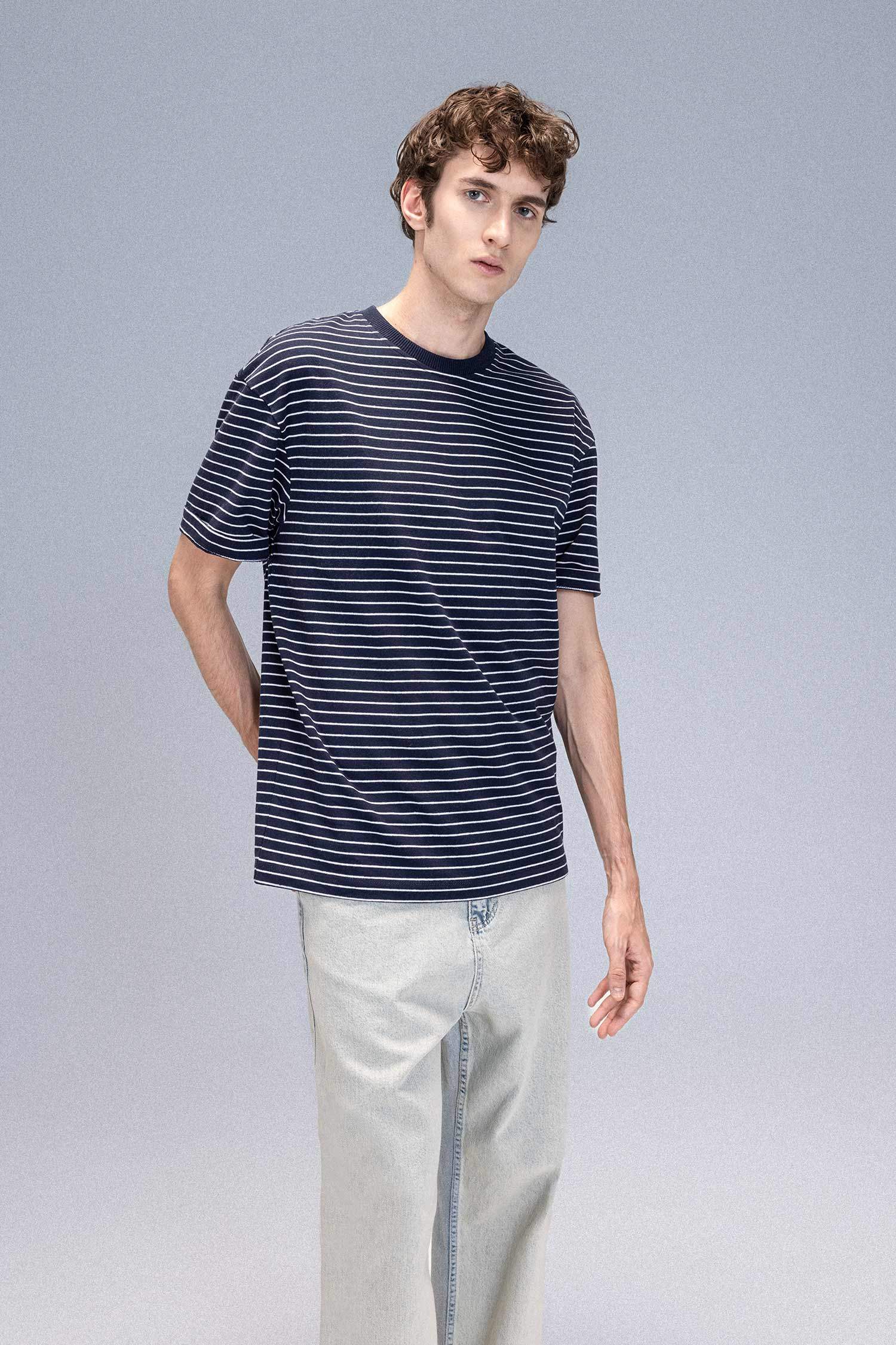 дөңгелек жаға 2 жіп Қысқа жеңді футболка