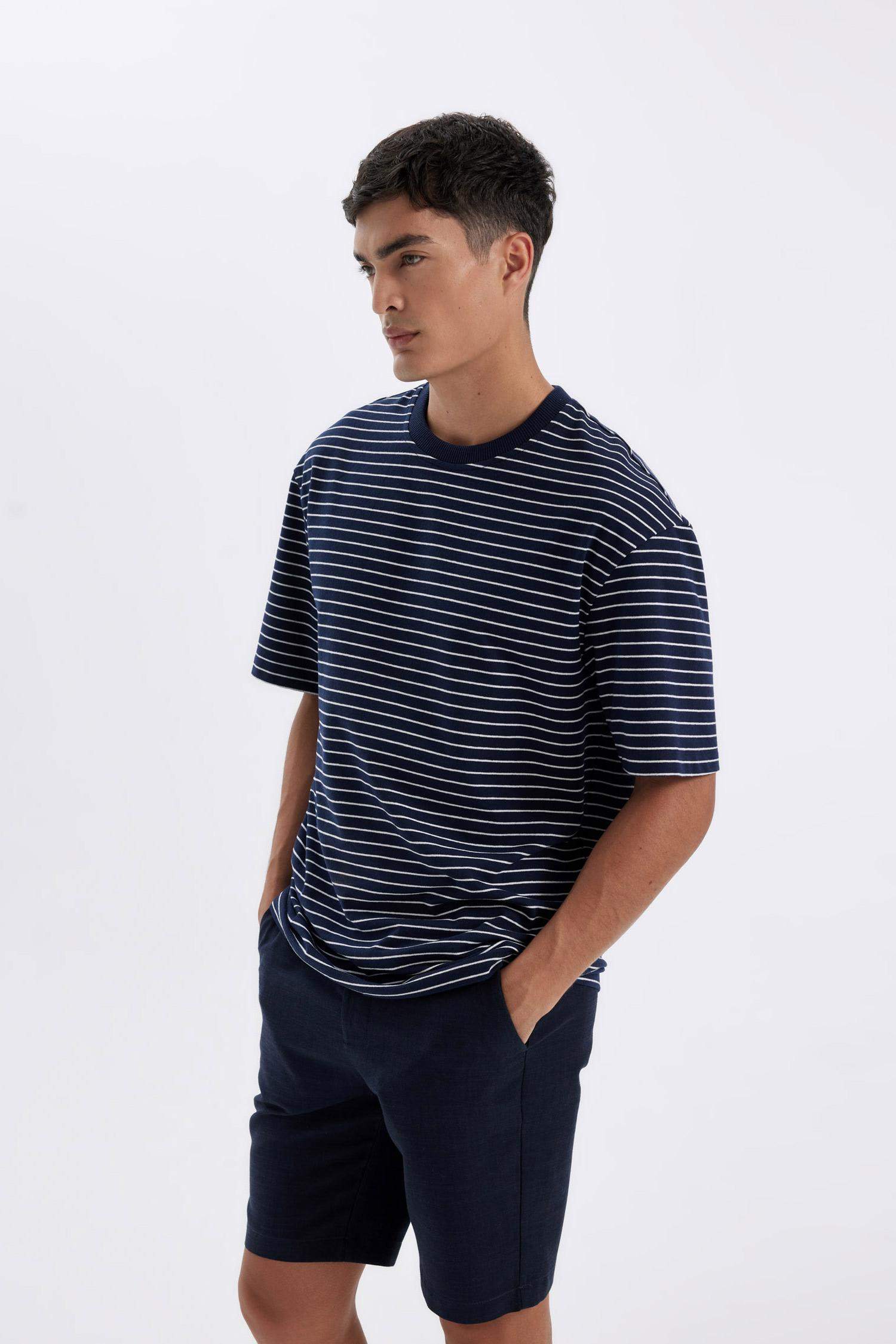 дөңгелек жаға 2 жіп Қысқа жеңді футболка