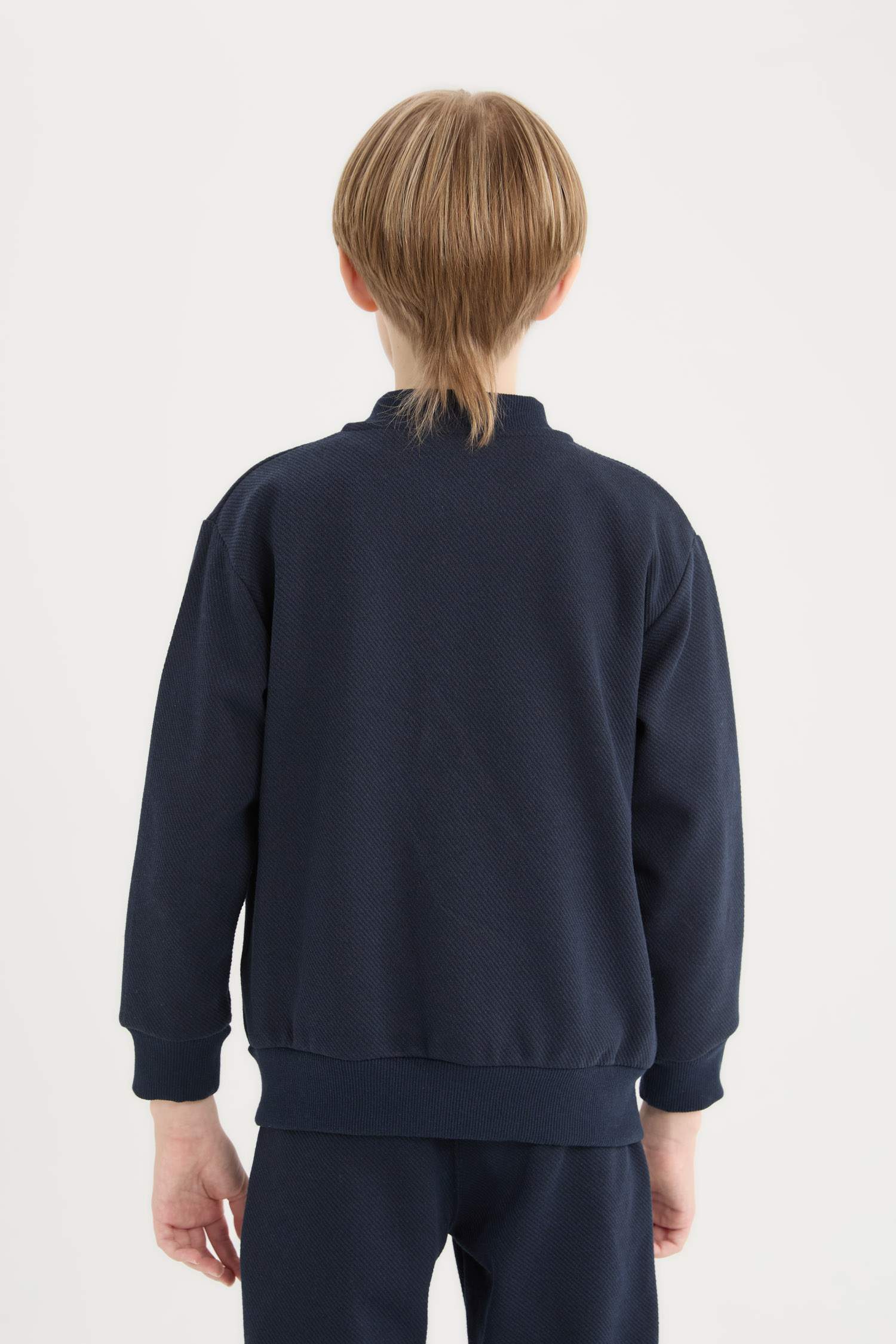 Erkek Çocuk Kolej Yaka Fermuarlı Bomber Ceket