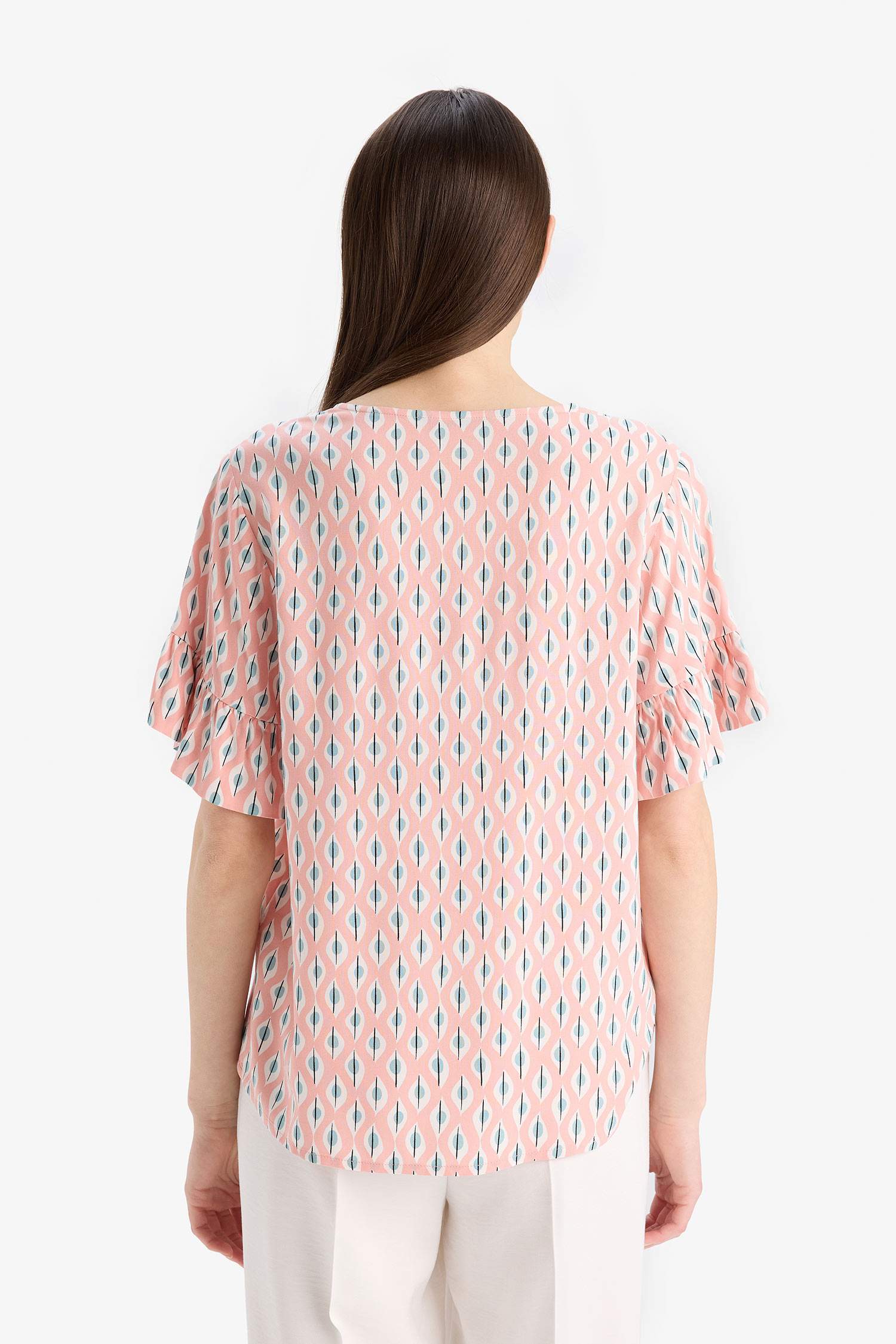 Chemise manches courtes col en V Coupe régulière