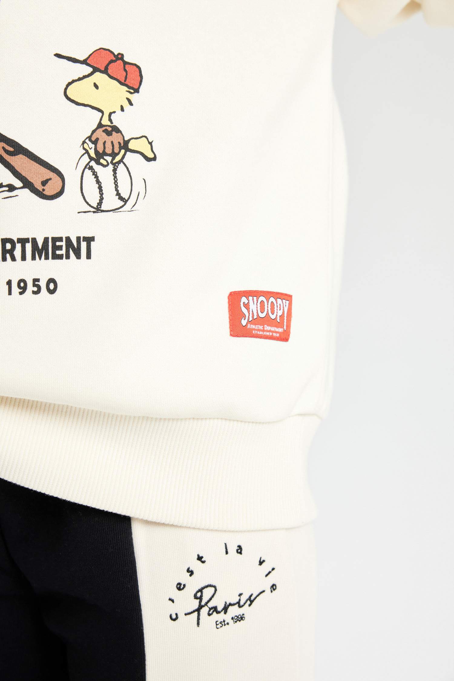 Kız Çocuk Snoopy Oversize Geniş Kalıp Bisiklet Yaka Sweatshirt