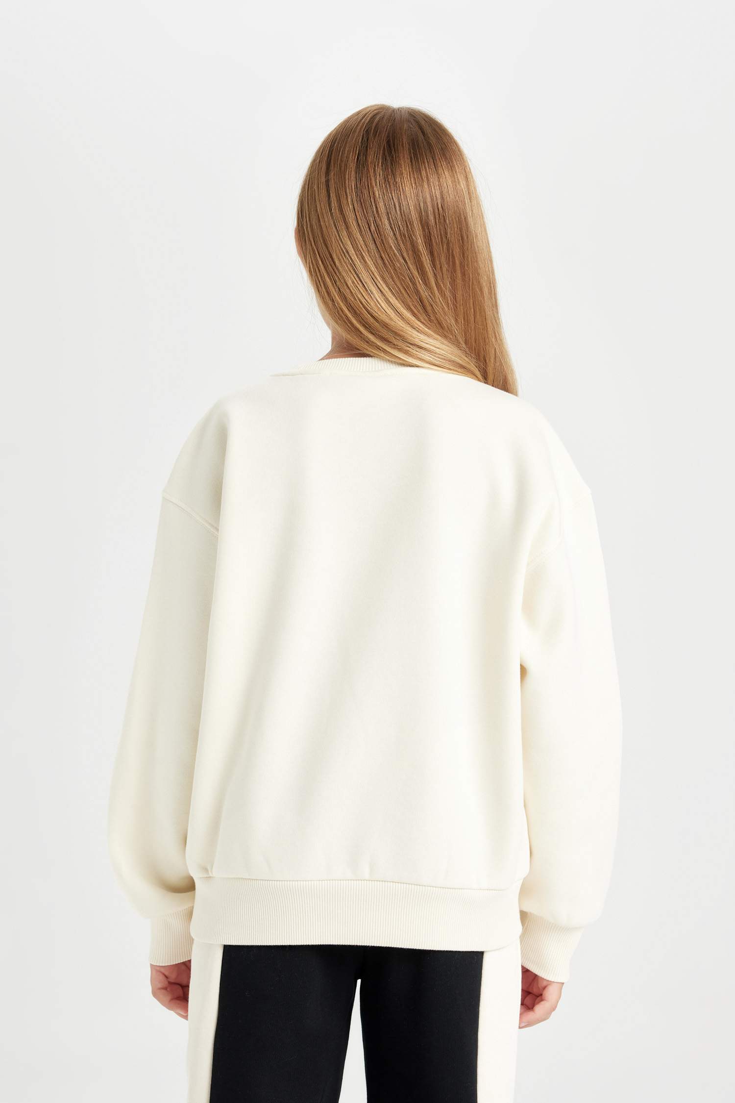 Kız Çocuk Snoopy Oversize Geniş Kalıp Bisiklet Yaka Sweatshirt