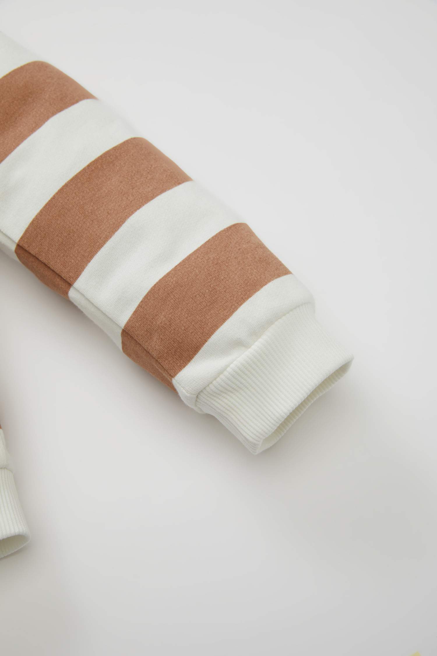 Kız Bebek 2'li Takım Polo Yaka Okul Çizgili Sweatshirt Beli Lastikli İspanyol Paça Tayt