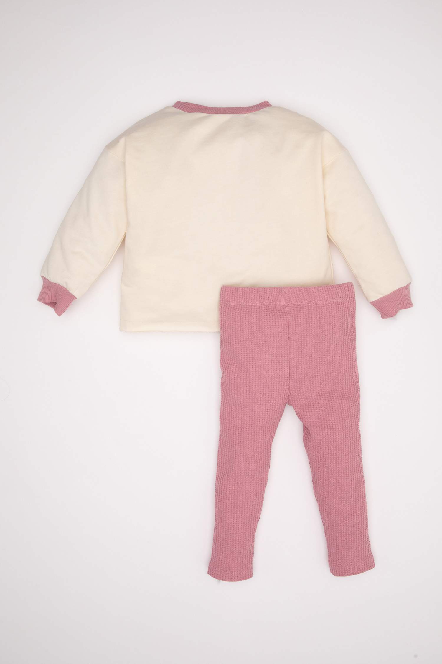 Kız Bebek 2'li Takım Baskılı Okul Sweatshirt Beli Lastikli Tayt