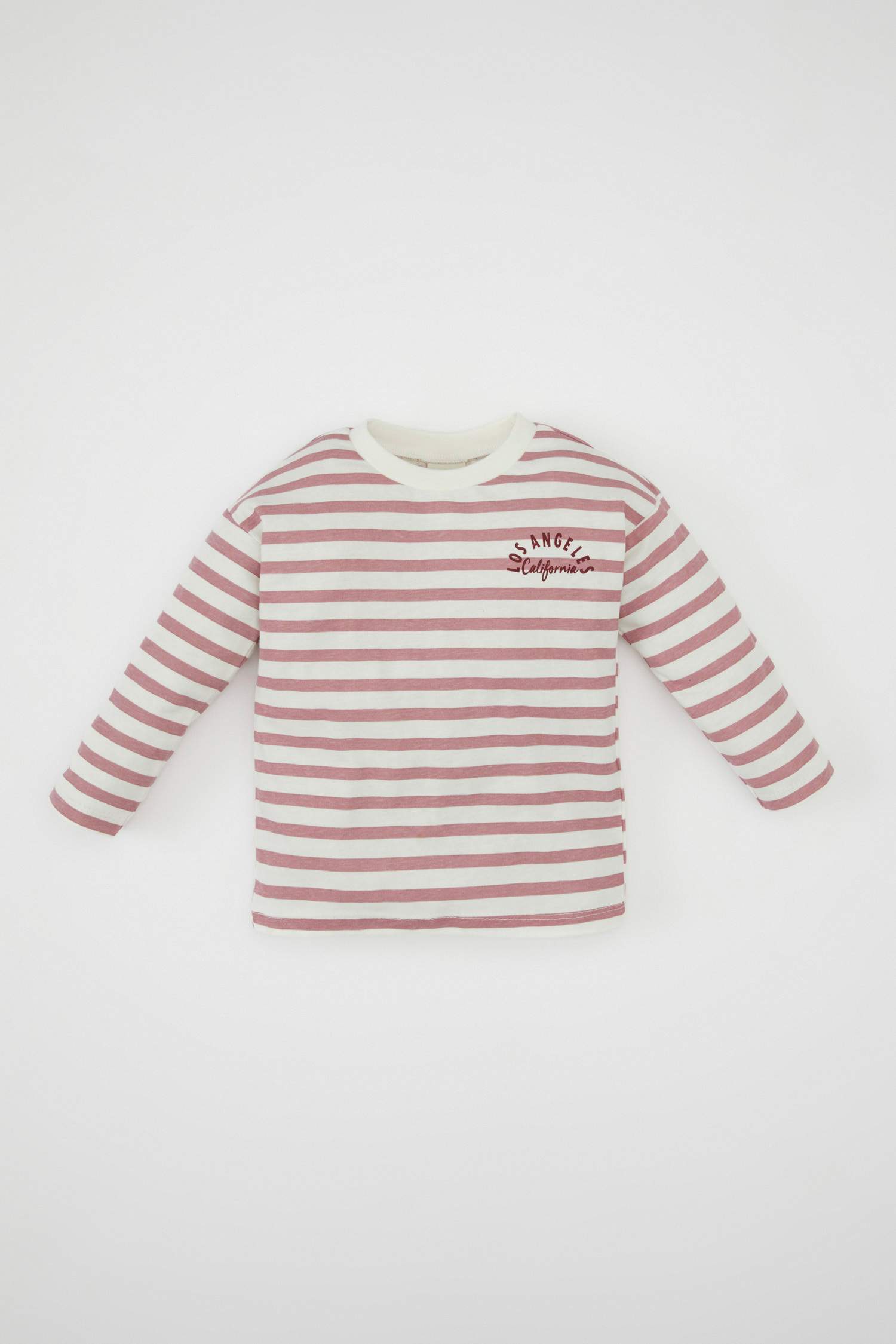 تيشيرت بناتي مخطط قصة عادية وكم طويل