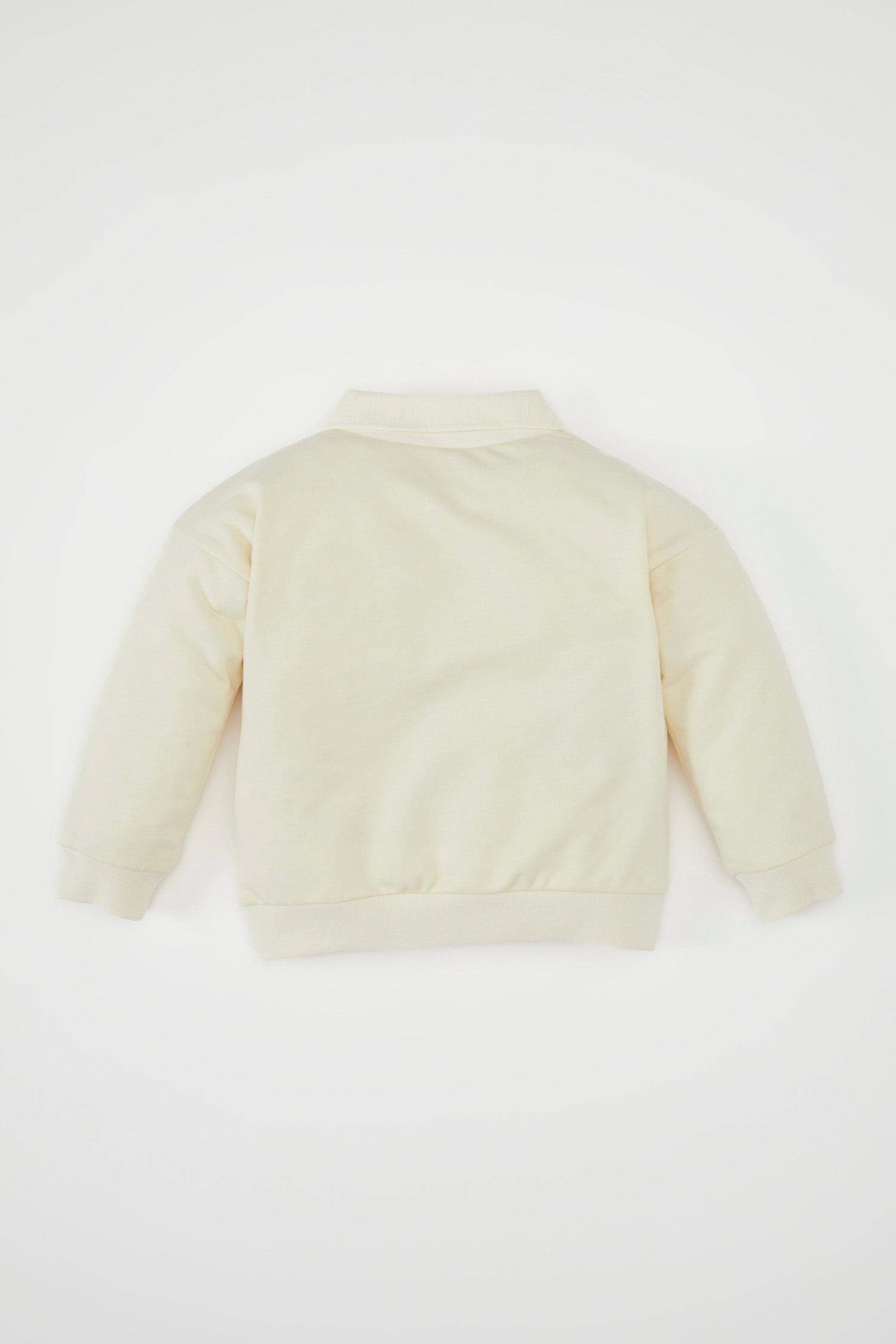 Baby Girl Shirt Collar Printed Sweatshirt