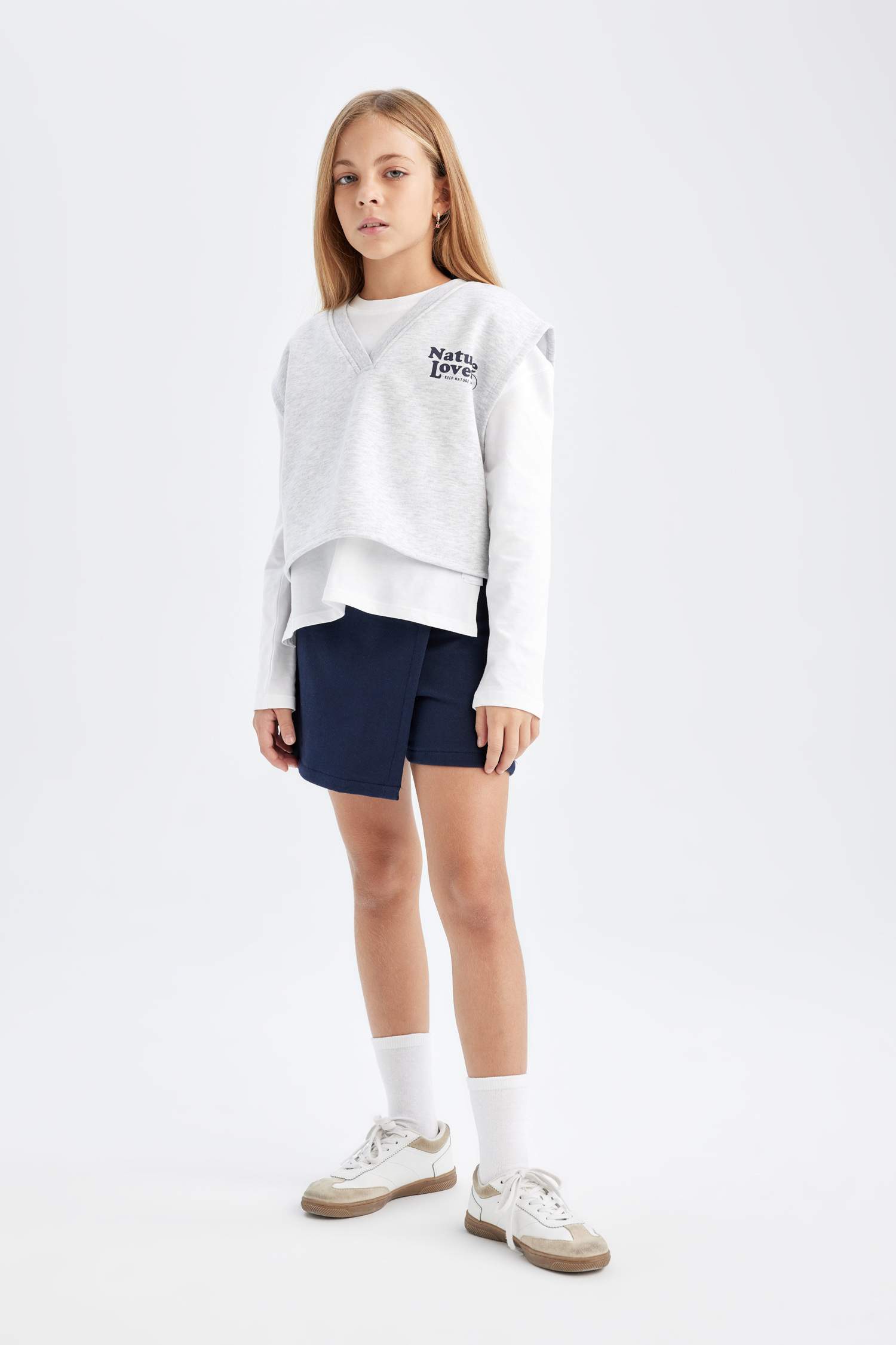 Girl Printed T-Shirt Skort Vest 3 Piece Set