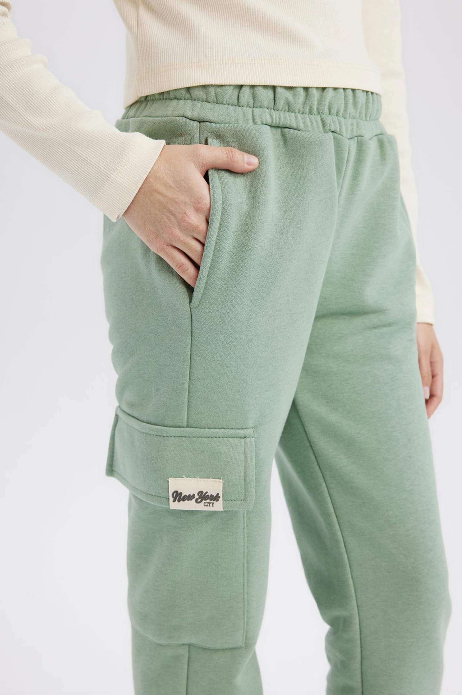 Kız Çocuk Kargo Cepli Beli Paçası Lastikli Jogger Eşofman Altı