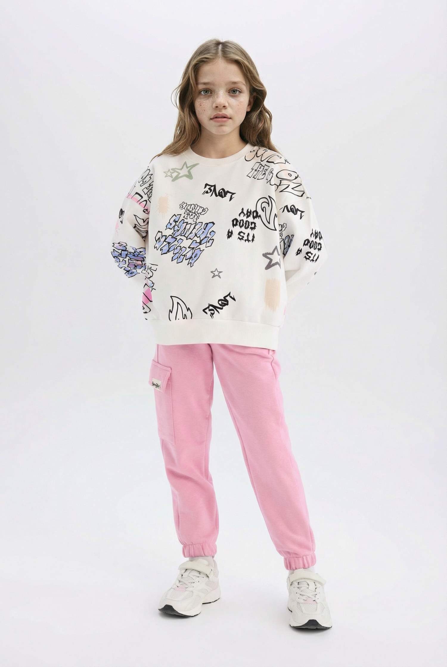 Girl Elastic Waist Cargo Jogger Sweatpants