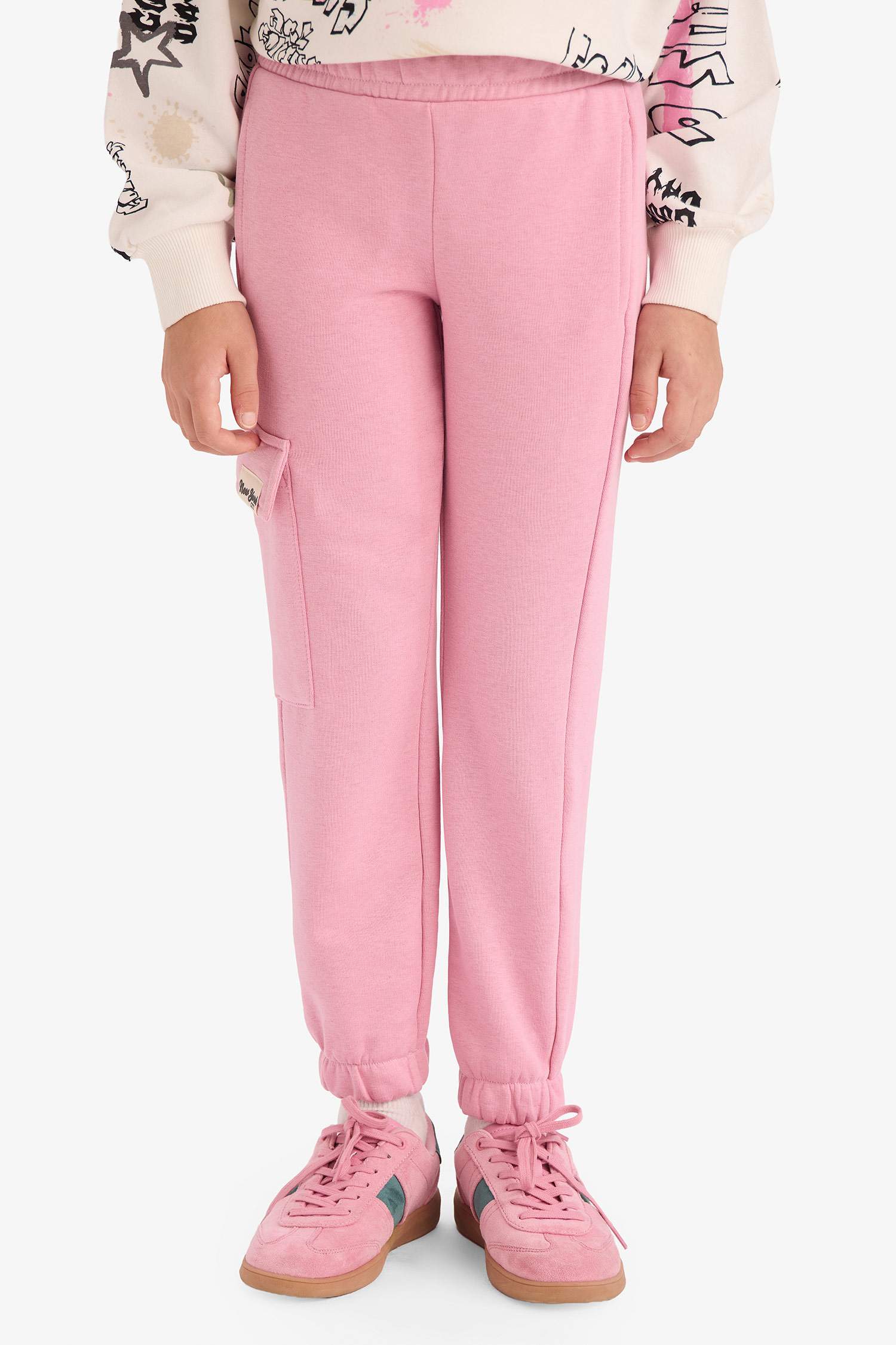 Girl Elastic Waist Cargo Jogger Sweatpants