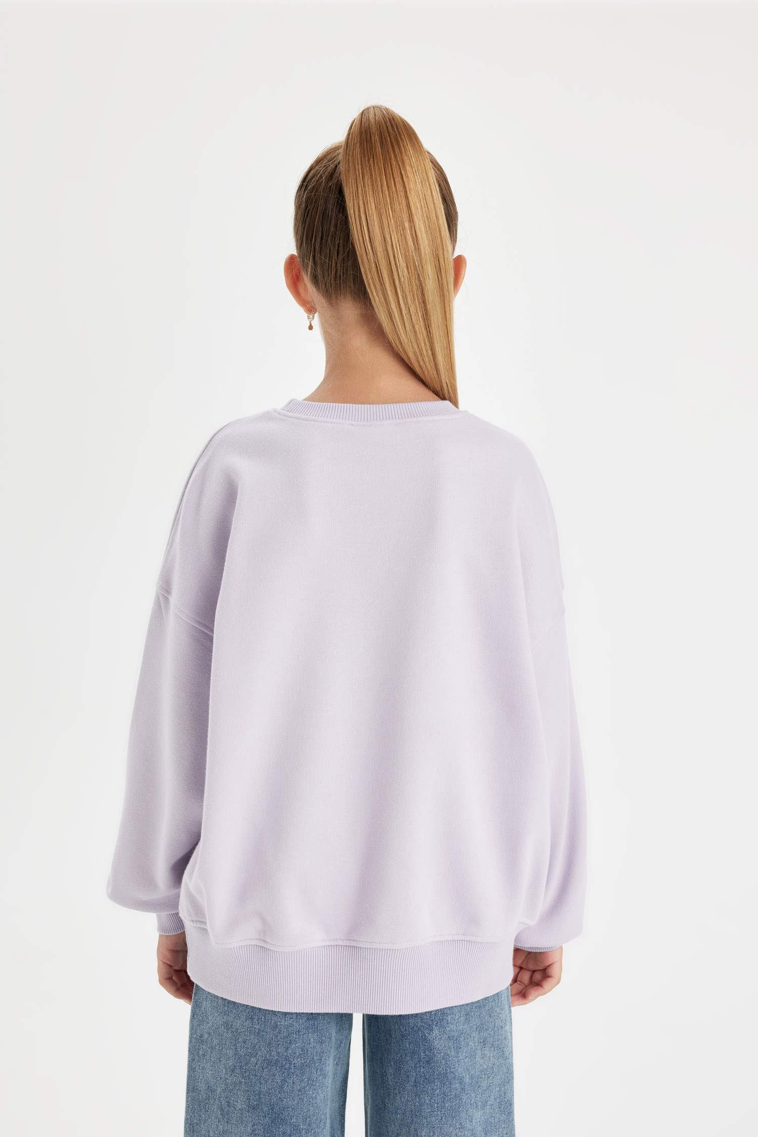 Қыздарға үлкен пішім слоган дөңгелек жаға Свитер