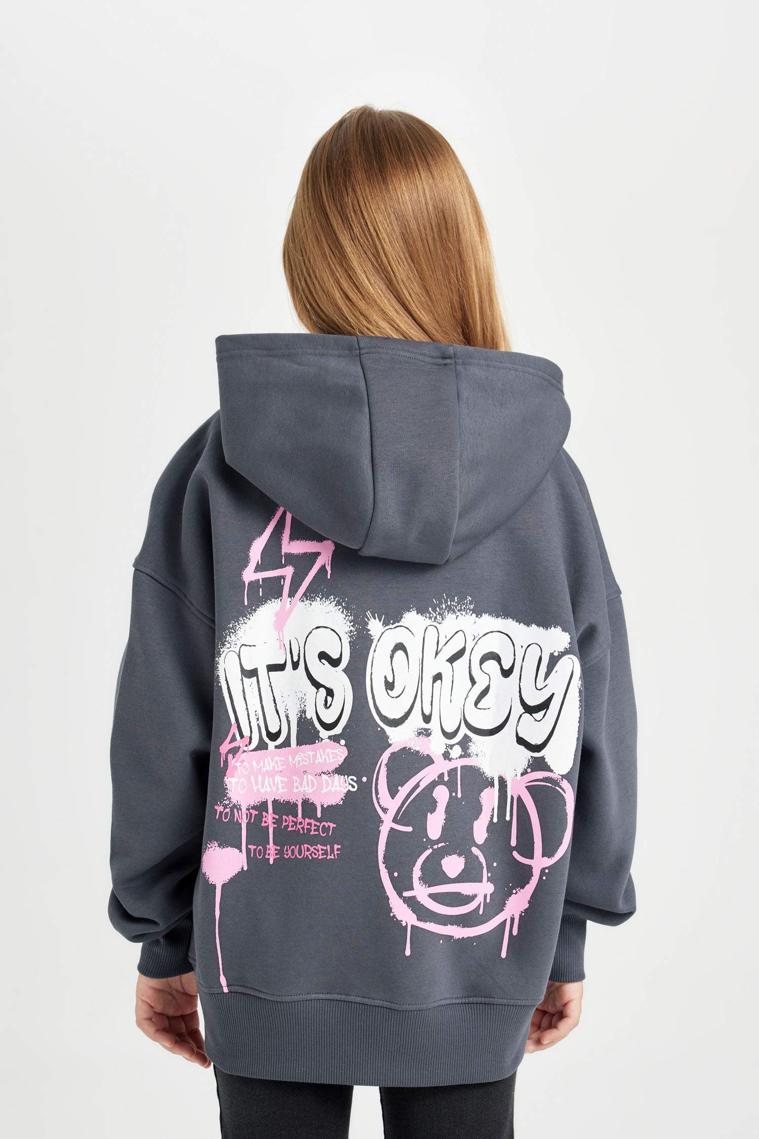 Girl Oversize Fit Hooded Sweatshirt