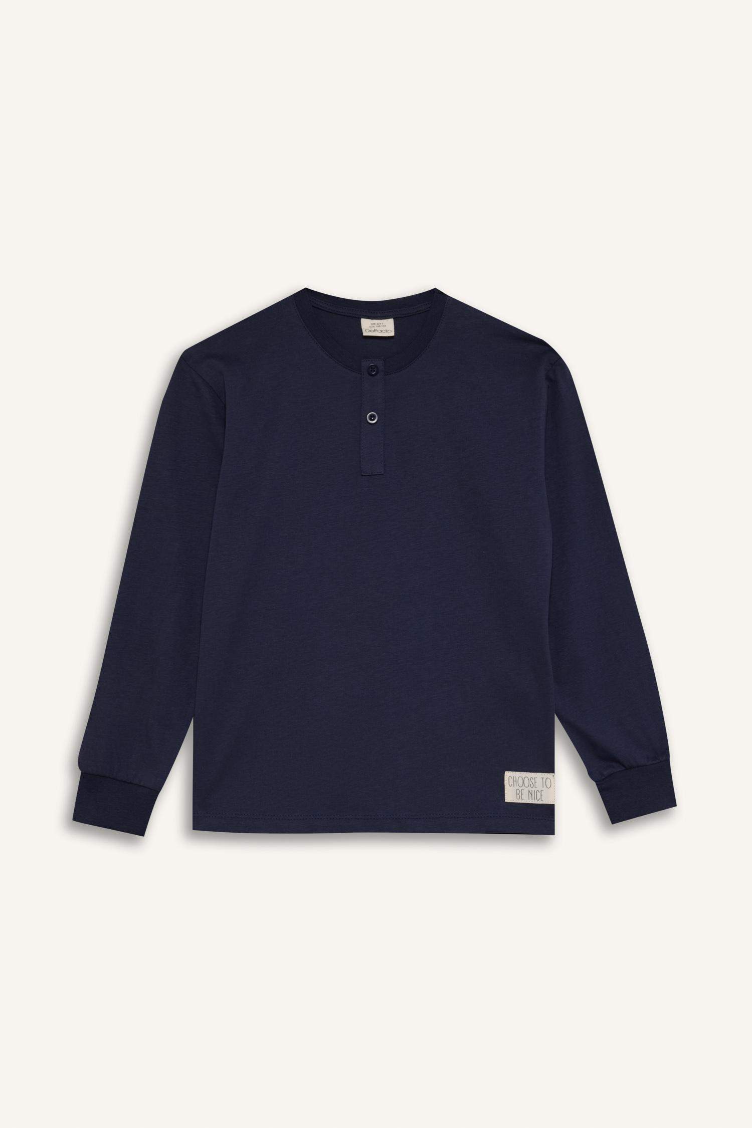 Erkek Çocuk Pijama Takımı Dokuma Uzun Kollu Üst Çizgili Alt