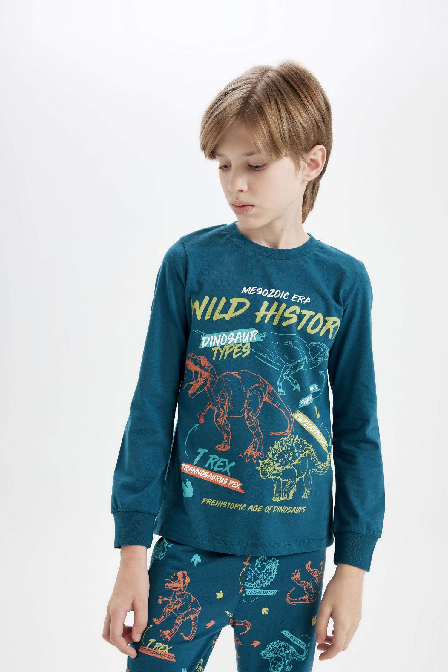 Boy Printed Long Sleeve 2 Piece Pajama Set
