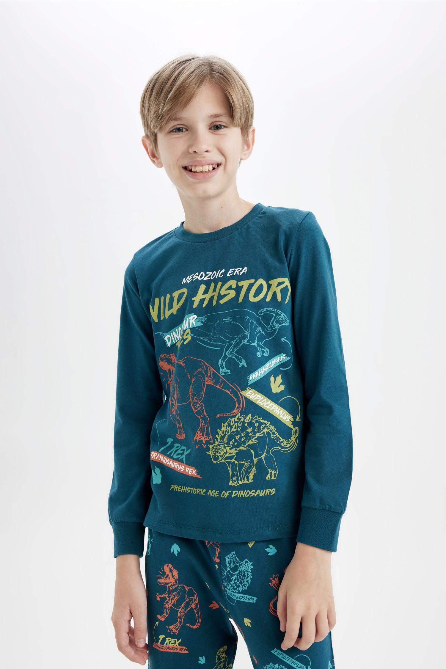 Boy Printed Long Sleeve 2 Piece Pajama Set