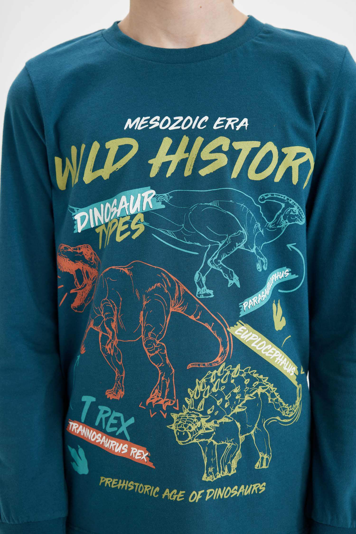 Boy Printed Long Sleeve 2 Piece Pajama Set