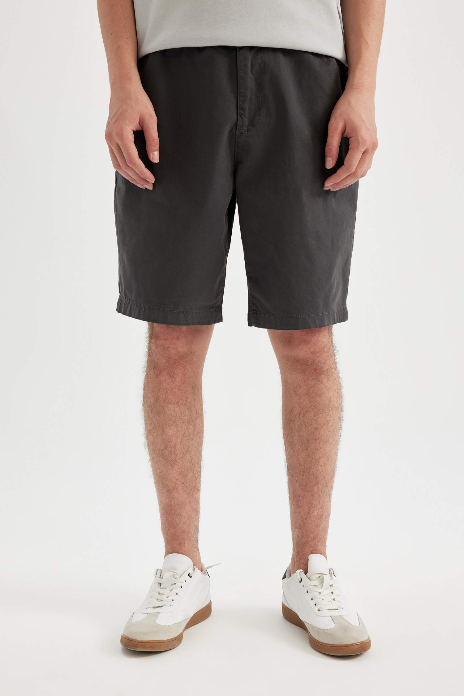 Regular Fit Gabardine Bermuda Shorts