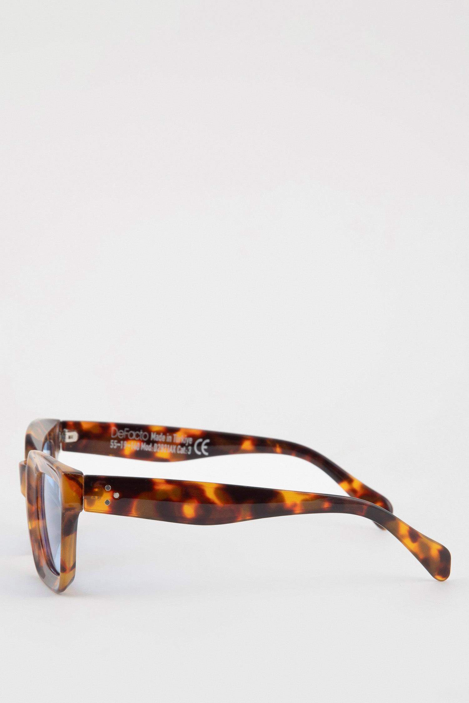 Woman Leopard Pattern Rectangular Sunglasses